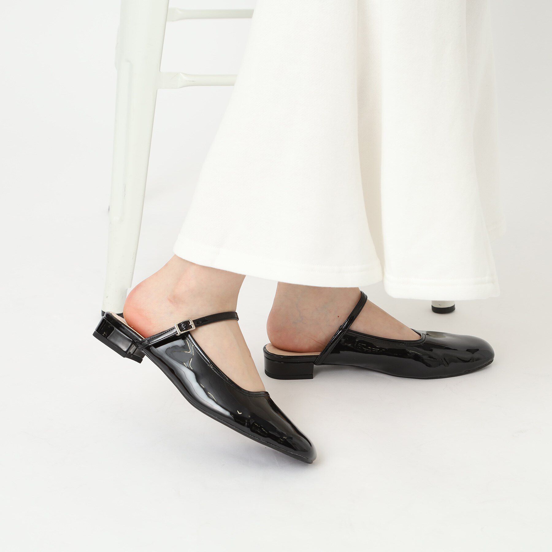 ESPERANZA「スクエアトゥフラットミュール」|サンダル|