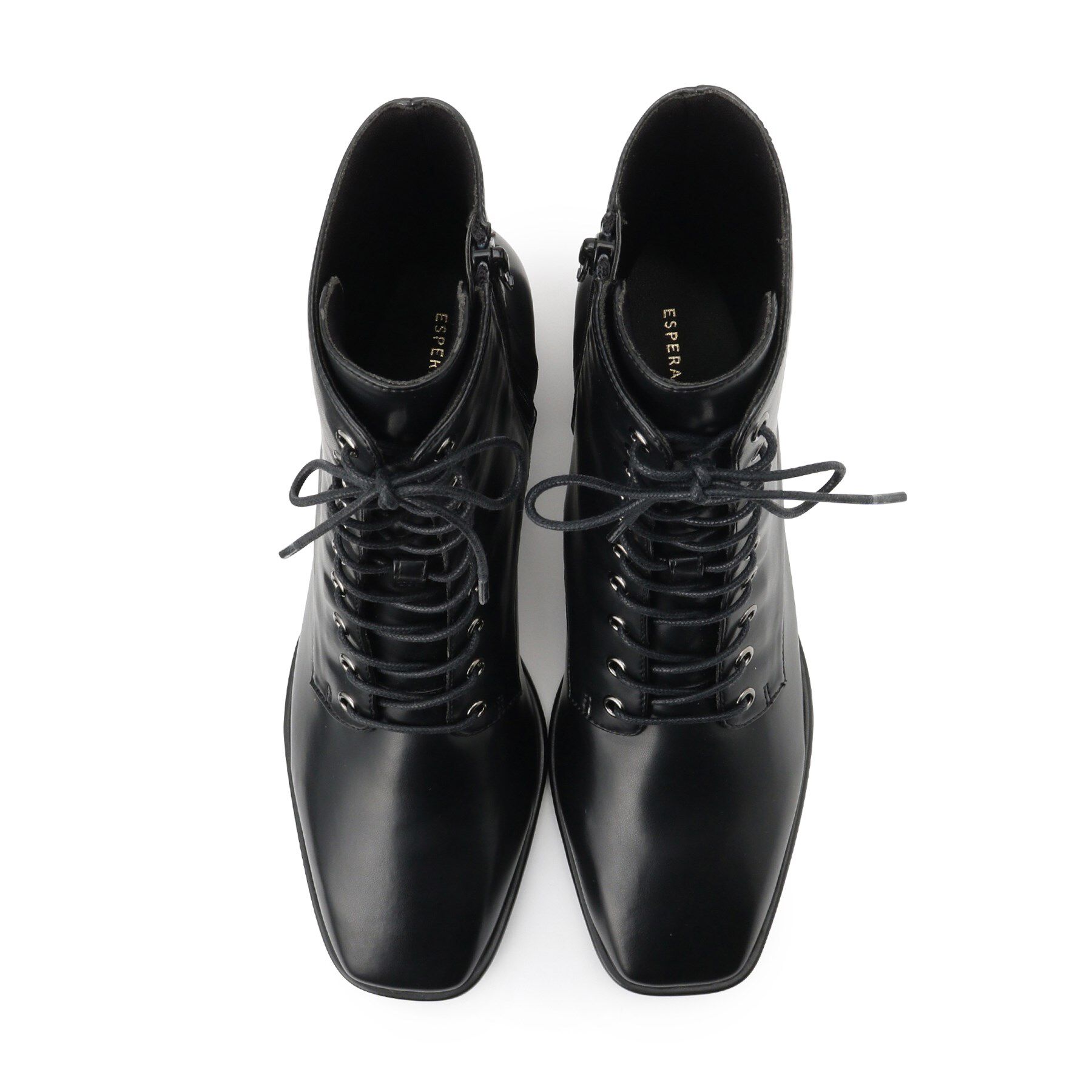 ESPERANZA「レースアップミドルヒールブーツ」|ショートブーツ|