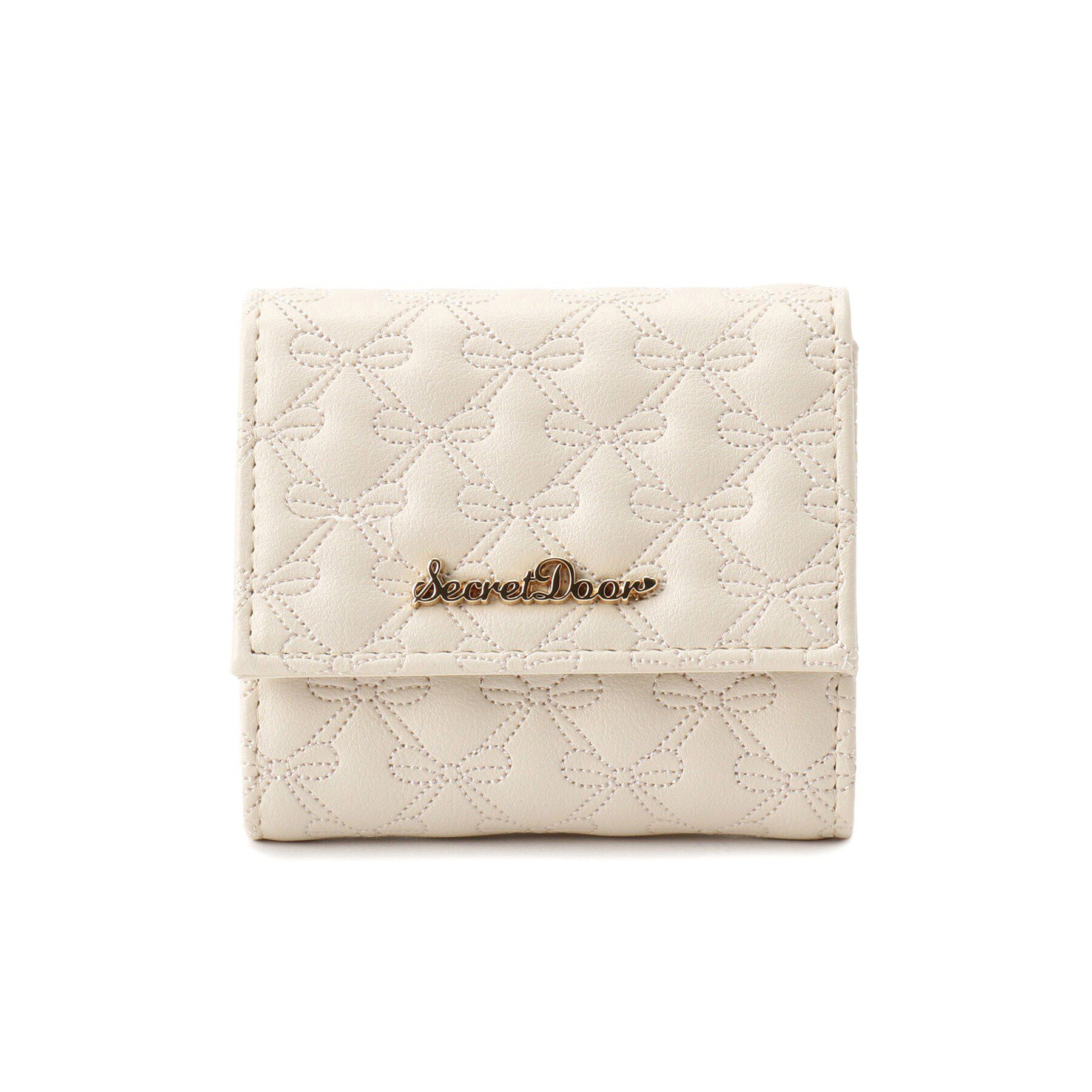 Ober Tashe「リボン総柄刺繍三つ折り財布 ウォレット ミニウォレット」|財布|ｱｲﾎﾞﾘｰ(004)