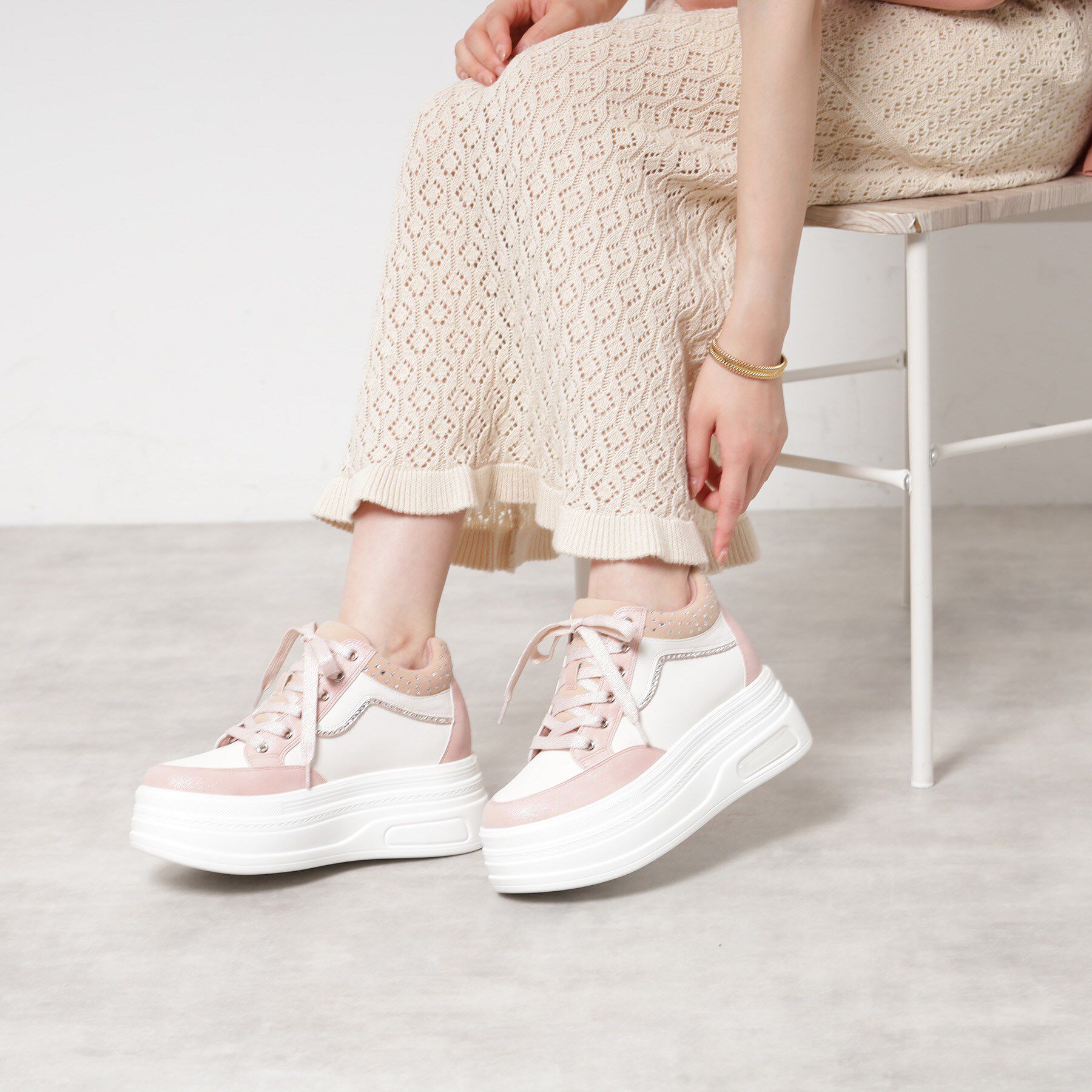 ESPERANZA「きゅんフィットインソールラインストーンスニーカー」|スニーカー|