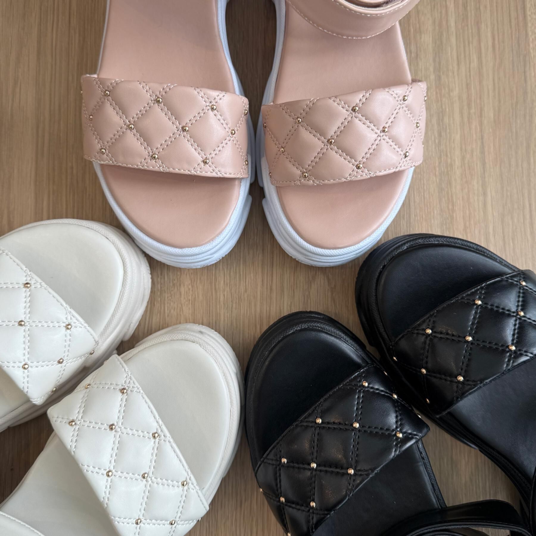 csT&P「キルティング 面ファスナーストラップサンダル」|サンダル|