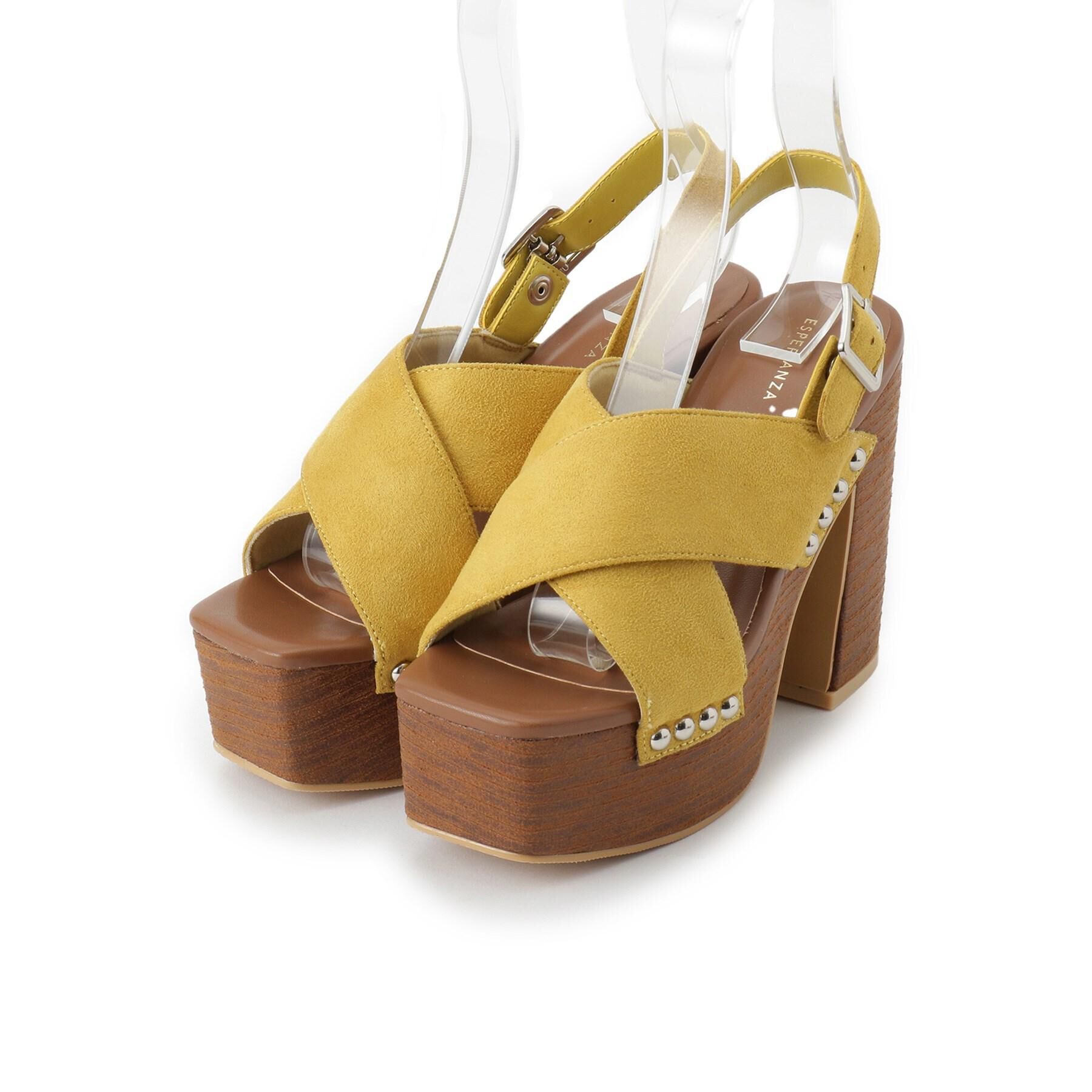 ESPERANZA「【ラク盛り／サンダル】リピーター続出／脚長美脚 クロススタッズサンダル」|サンダル|