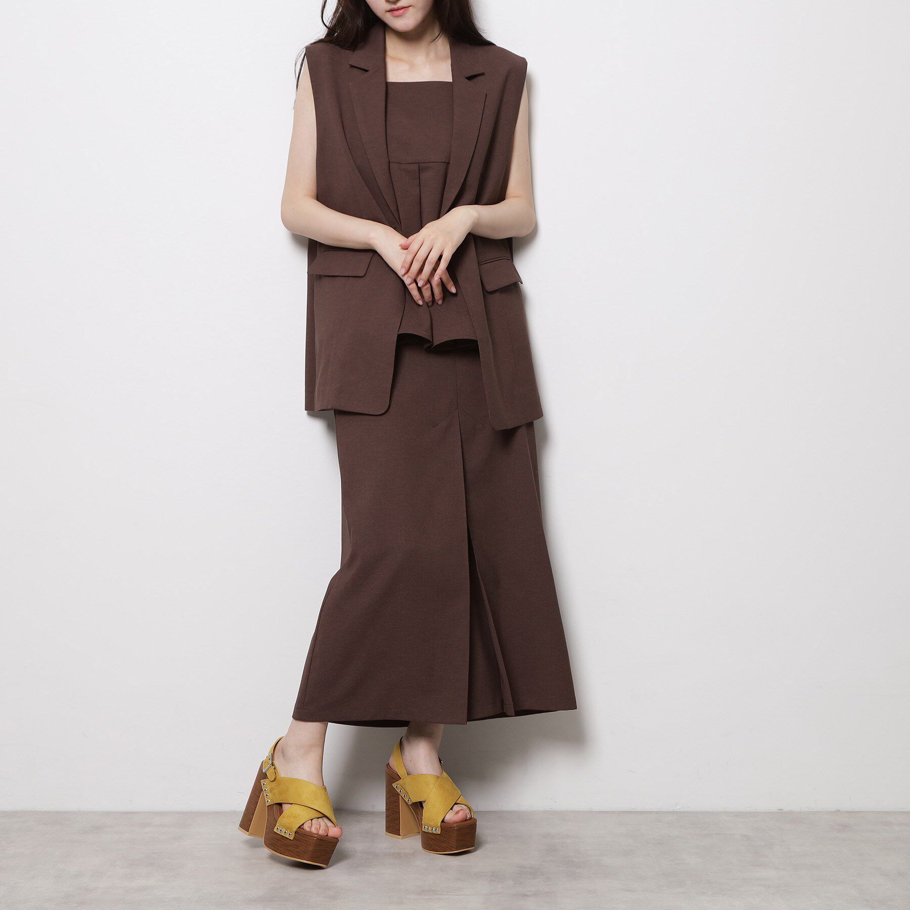 ESPERANZA「【ラク盛り／サンダル】リピーター続出／脚長美脚 クロススタッズサンダル」|サンダル|