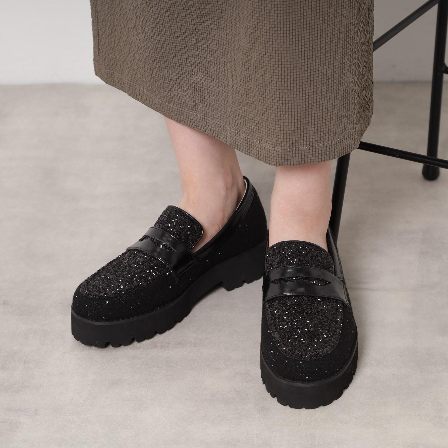 ESPERANZA「厚底コインローファー」|その他|ブラック(919)