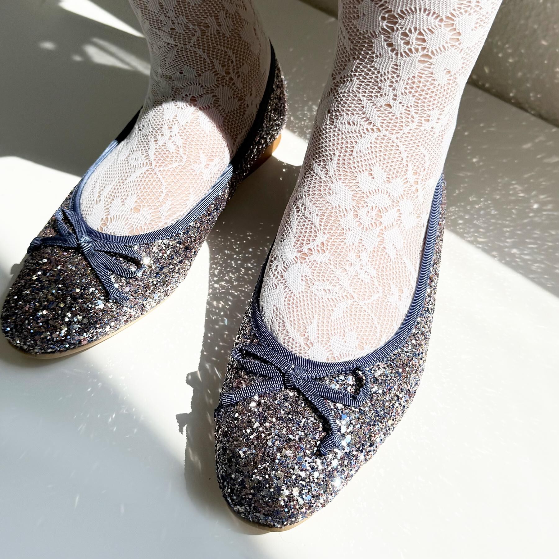 ESPERANZA「【EC限定カラーあり】グリッターバレエシューズ」|パンプス|パープル(712)