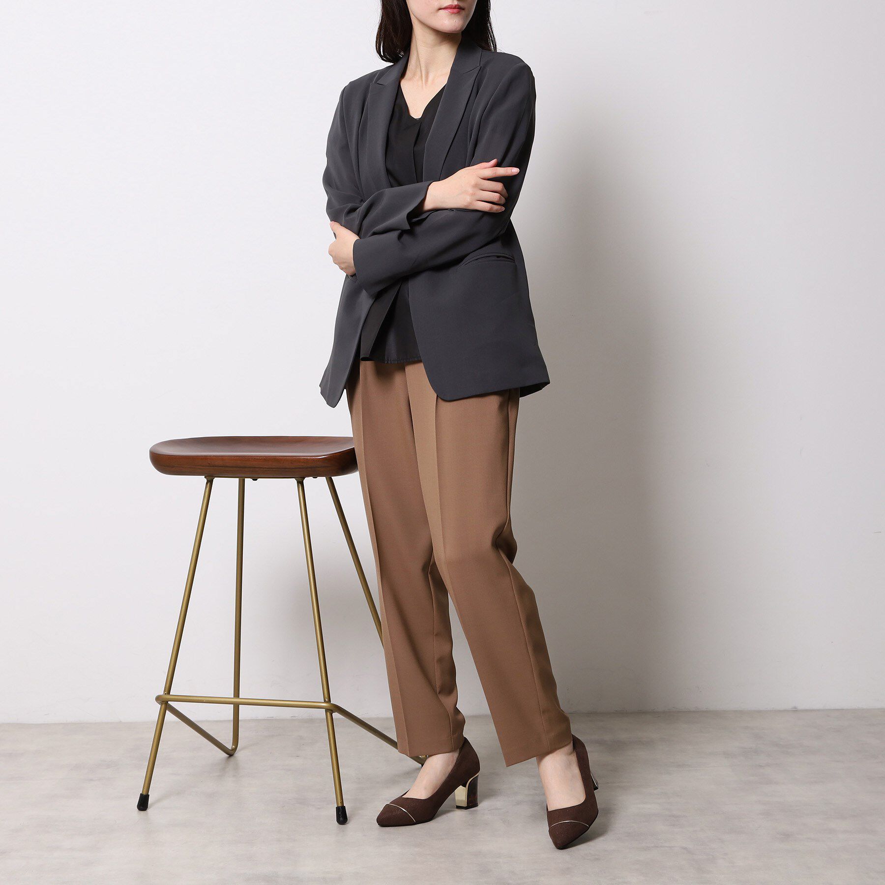 ESPERANZA「【EC先行販売】ラメヒールゴールドラインパンプス」|パンプス|