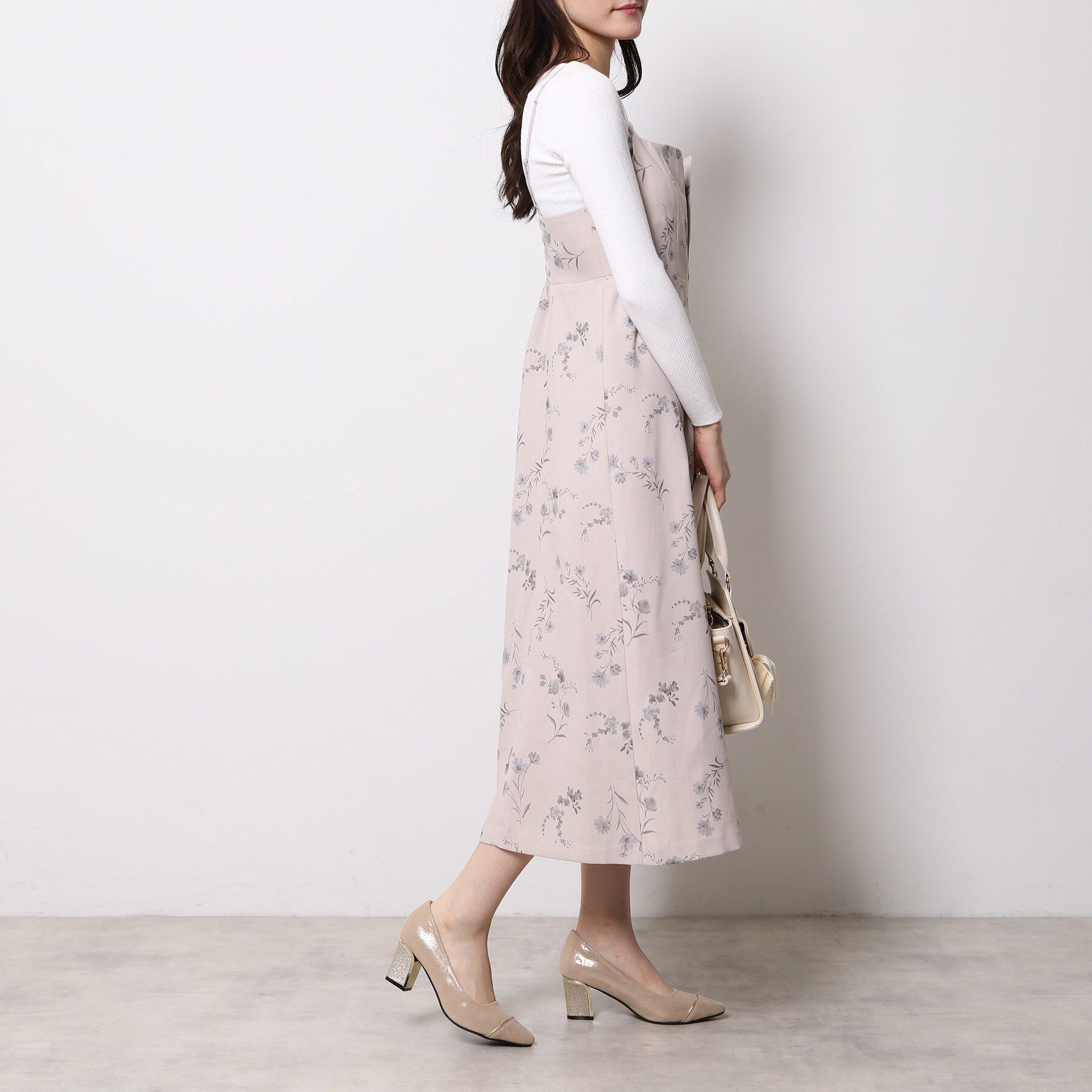 ESPERANZA「【EC先行販売】ラメヒールゴールドラインパンプス」|パンプス|