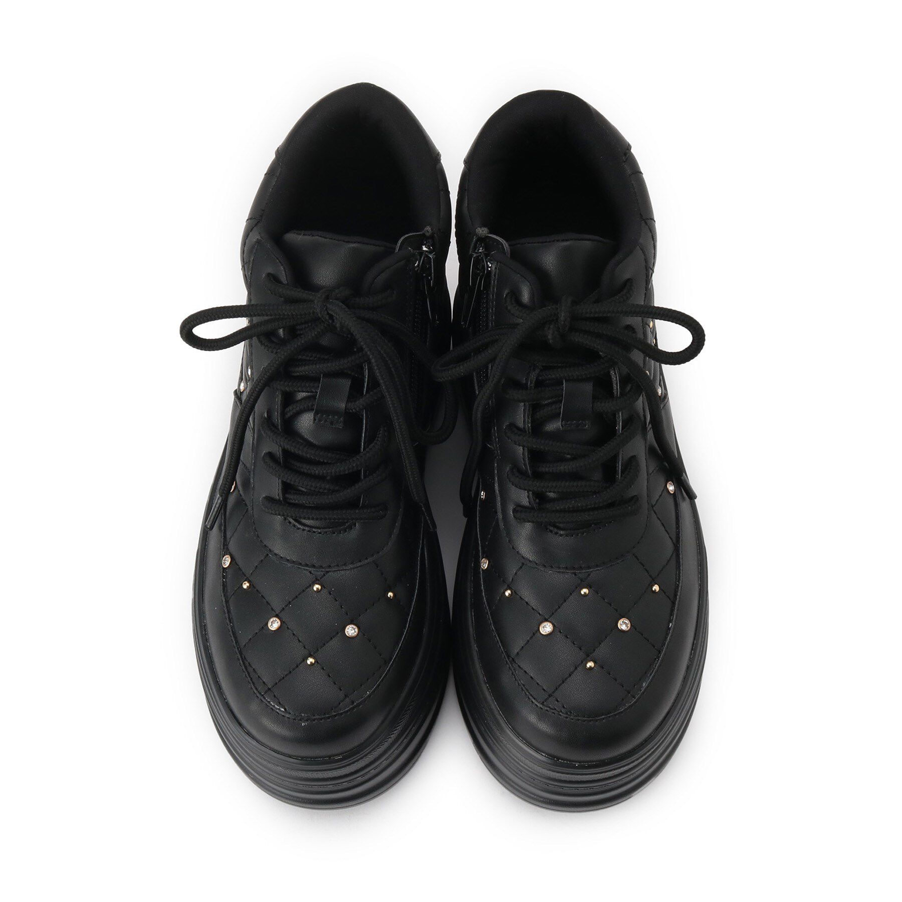 ESPERANZA「【EC先行販売】きゅんフィット厚底フラットキルティングスタッズスニーカー」|スニーカー|