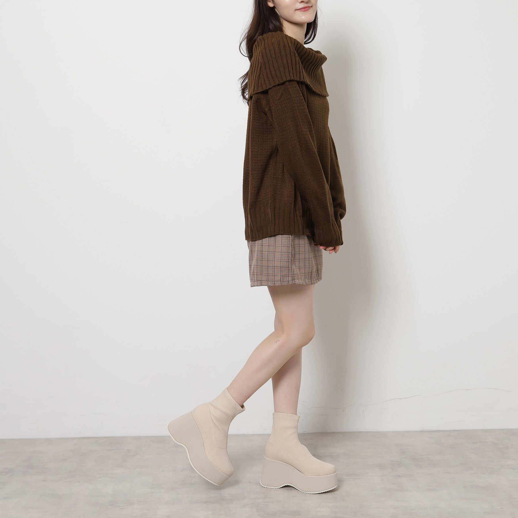 ESPERANZA「厚底ニットショートブーツ」|ショートブーツ|