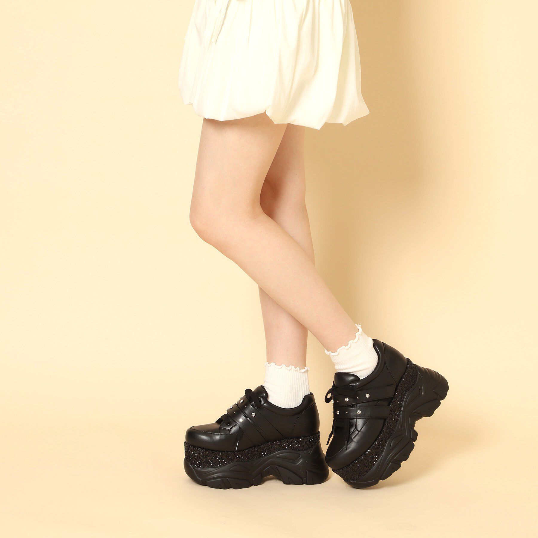 ESPERANZA「ラインストーンスタッズ厚底スニーカー」|スニーカー|