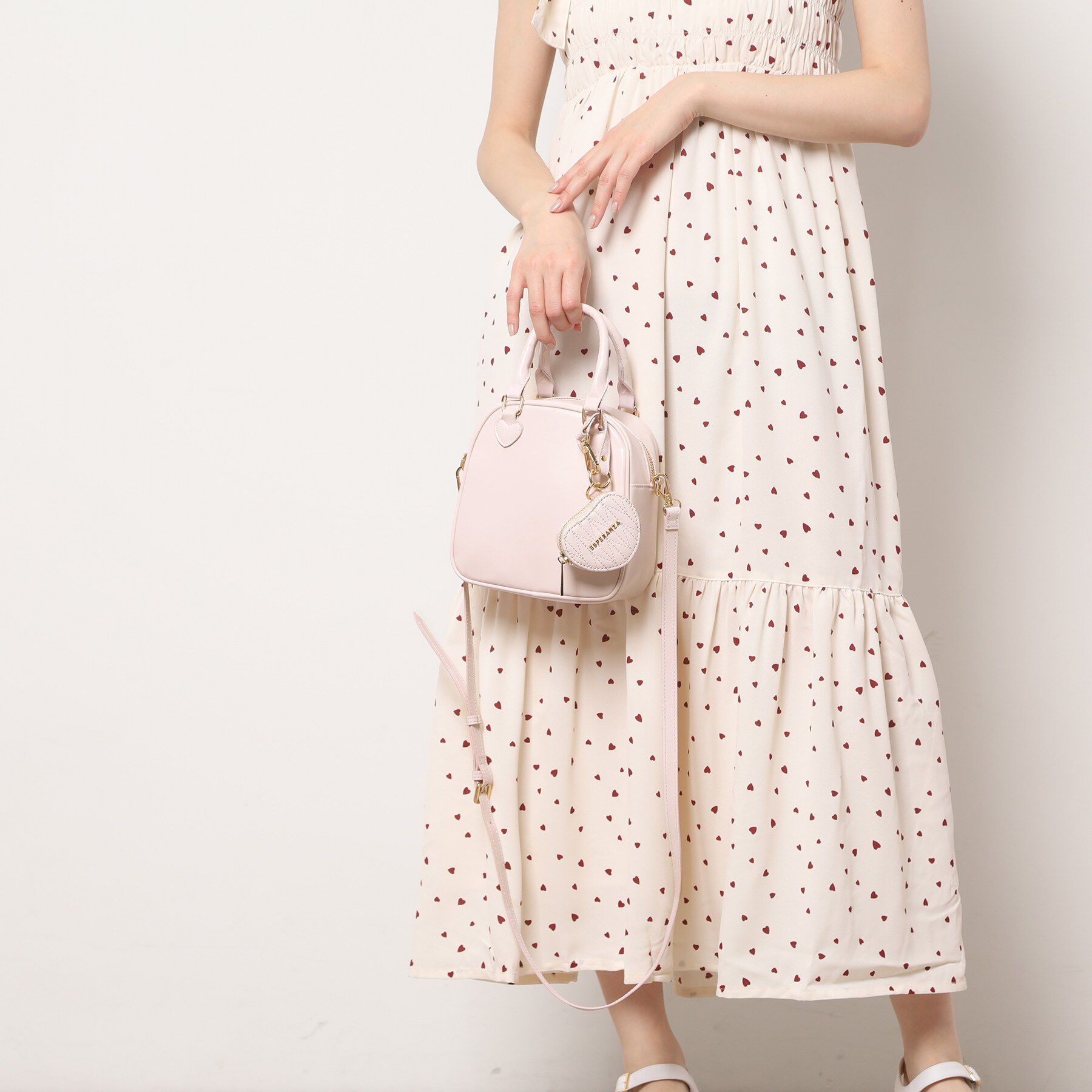 ESPERANZA「ハートチャーム付ミニボストンバッグ」|ショルダー・メッセンジャー|