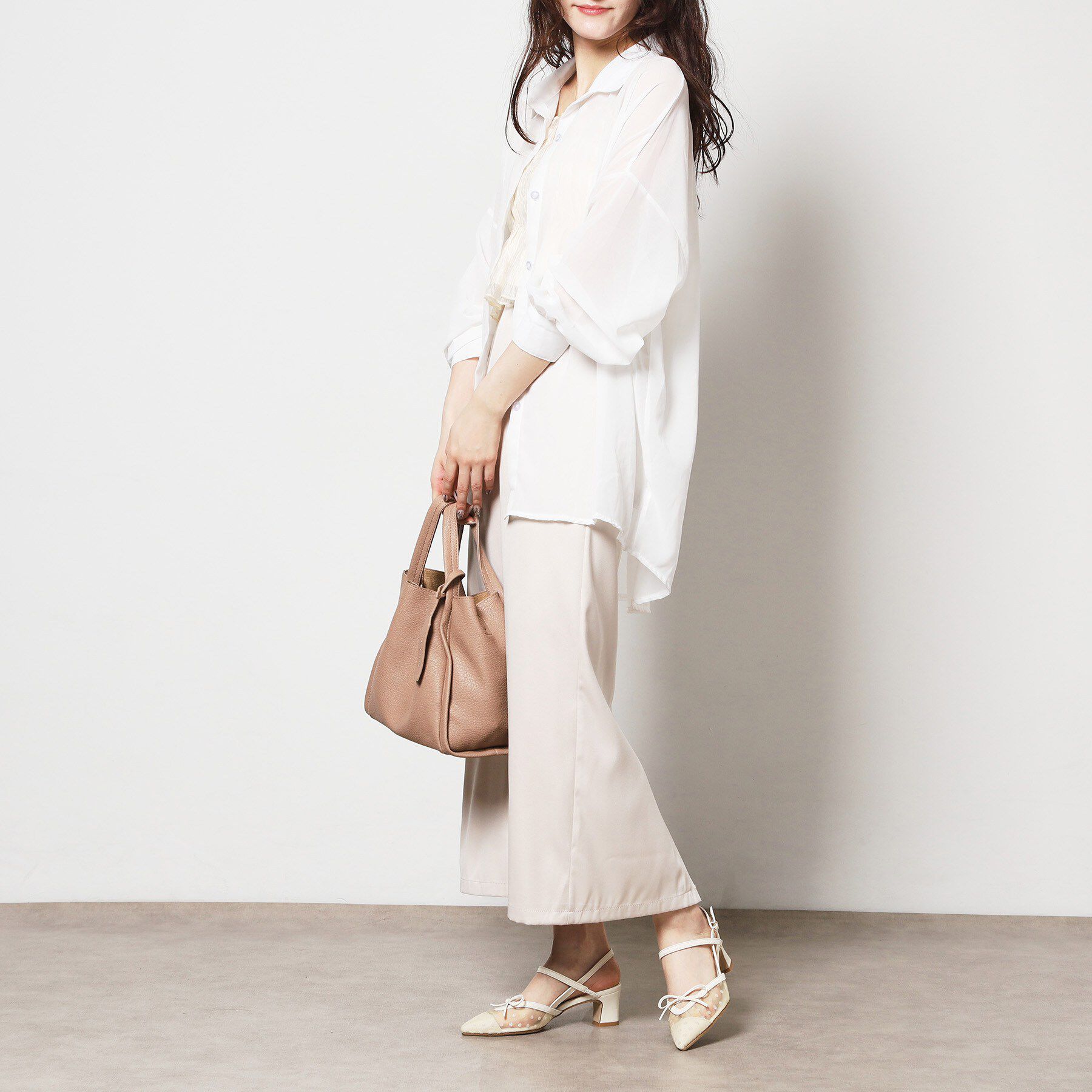 ESPERANZA「チュールリボンバックストラップパンプス」|パンプス|