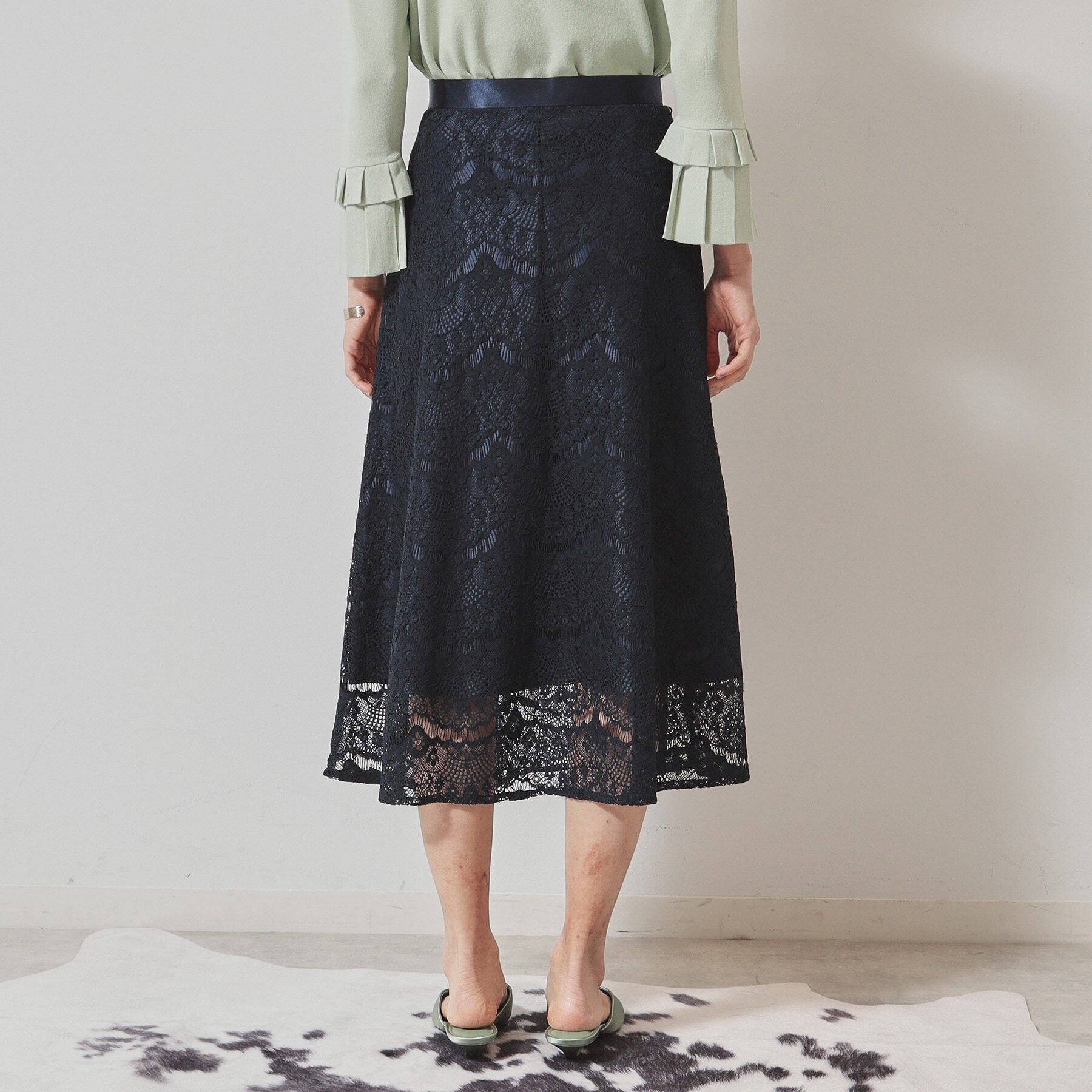 SunaUna「【フェミニン】レースフレアスカート」|スカート|