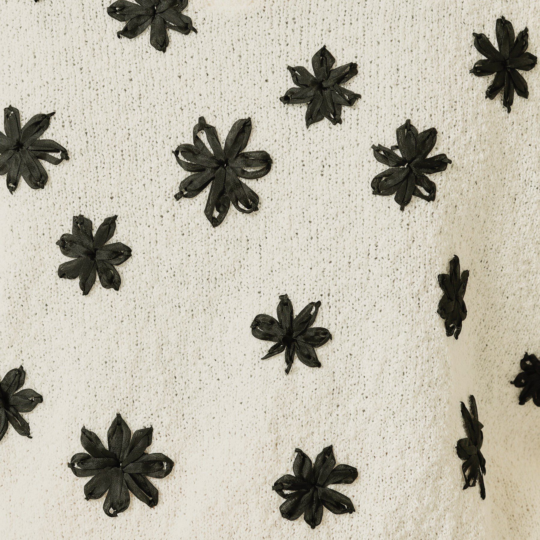 SunaUna「【手刺繍／花モチーフ】チャイナカラーニット」|ニット・セーター|