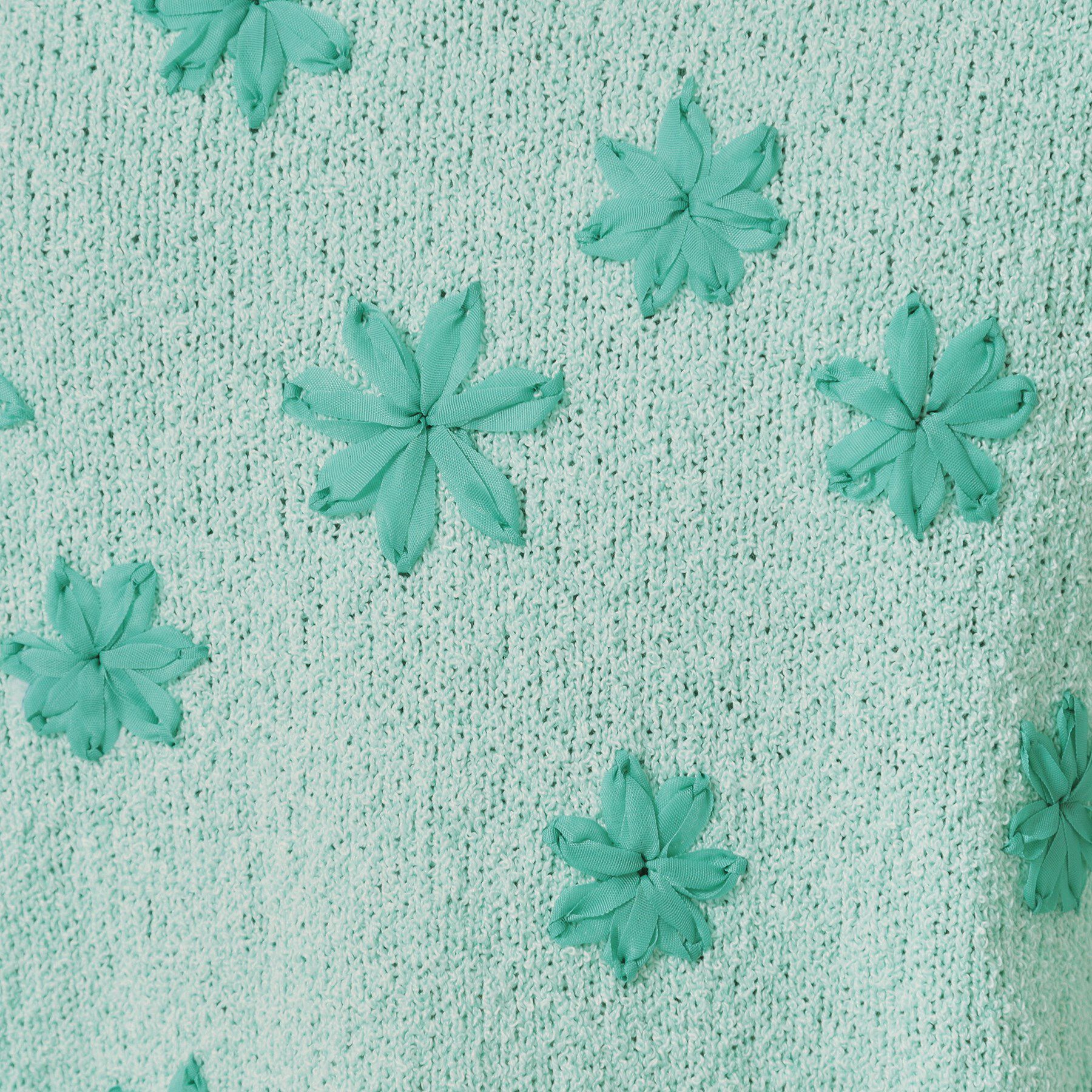 SunaUna「【手刺繍／花モチーフ】チャイナカラーニット」|ニット・セーター|