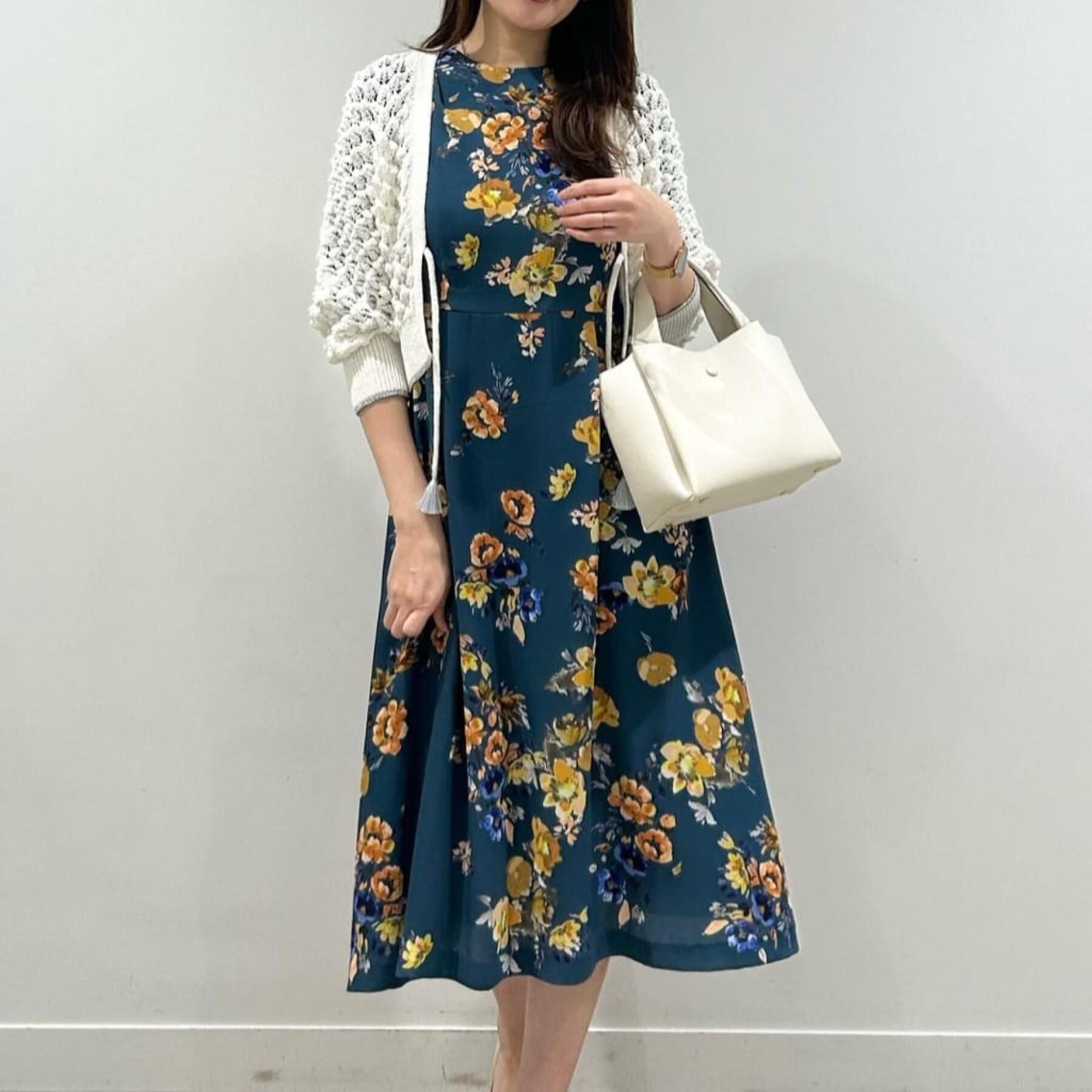 SunaUna「【透かし編み／ラメ入り】ドルマンスリーブボレロ」|カーディガン|