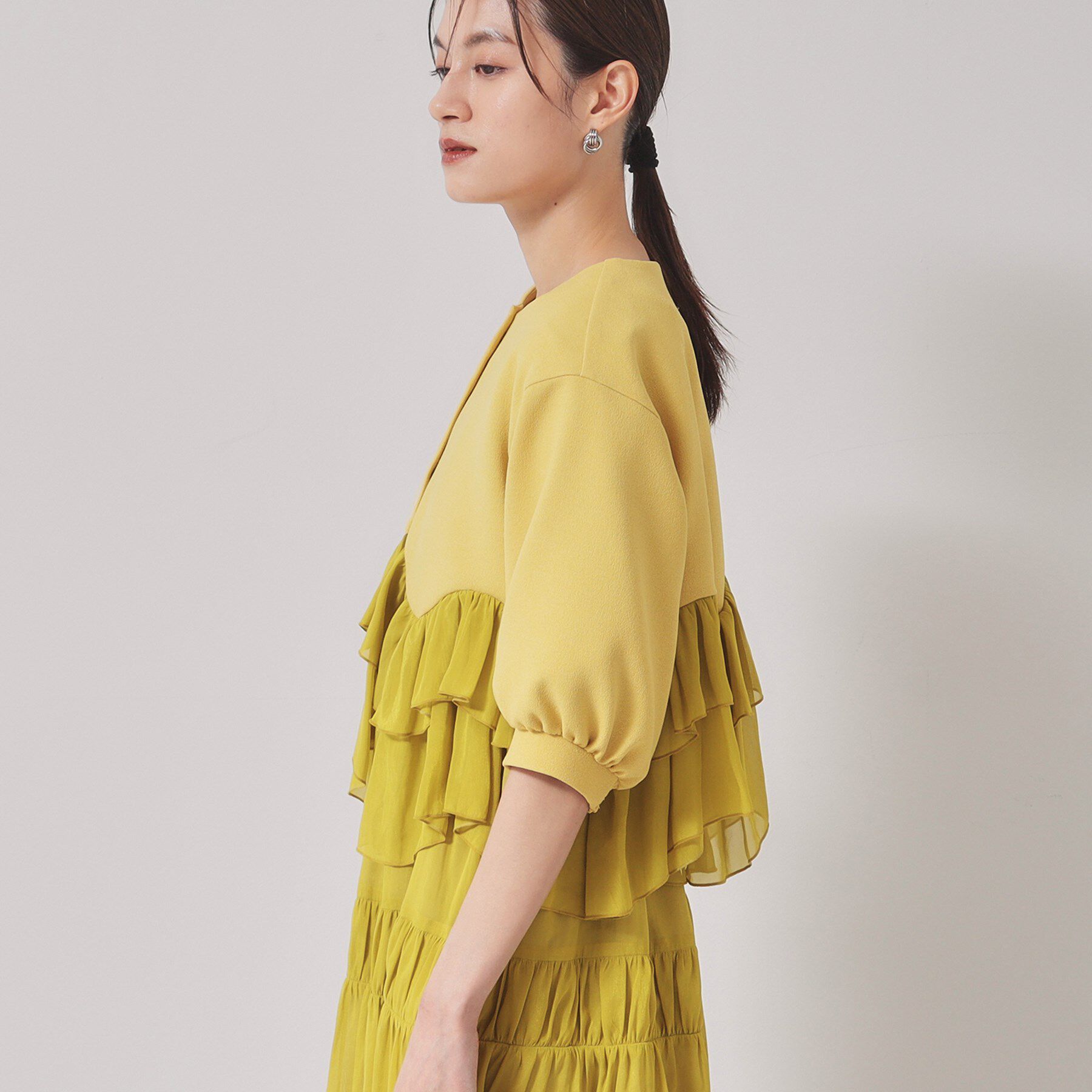 SunaUna「【羽織り】ペプラムブルゾン」|カーディガン|