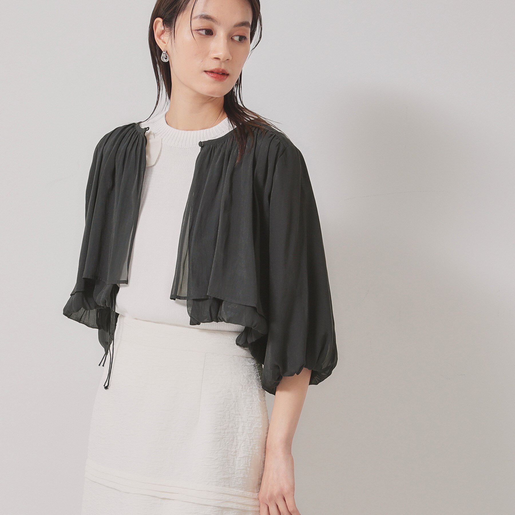 SunaUna「【軽羽織り】クロプトブルゾン」|ブルゾン・スタジャン|