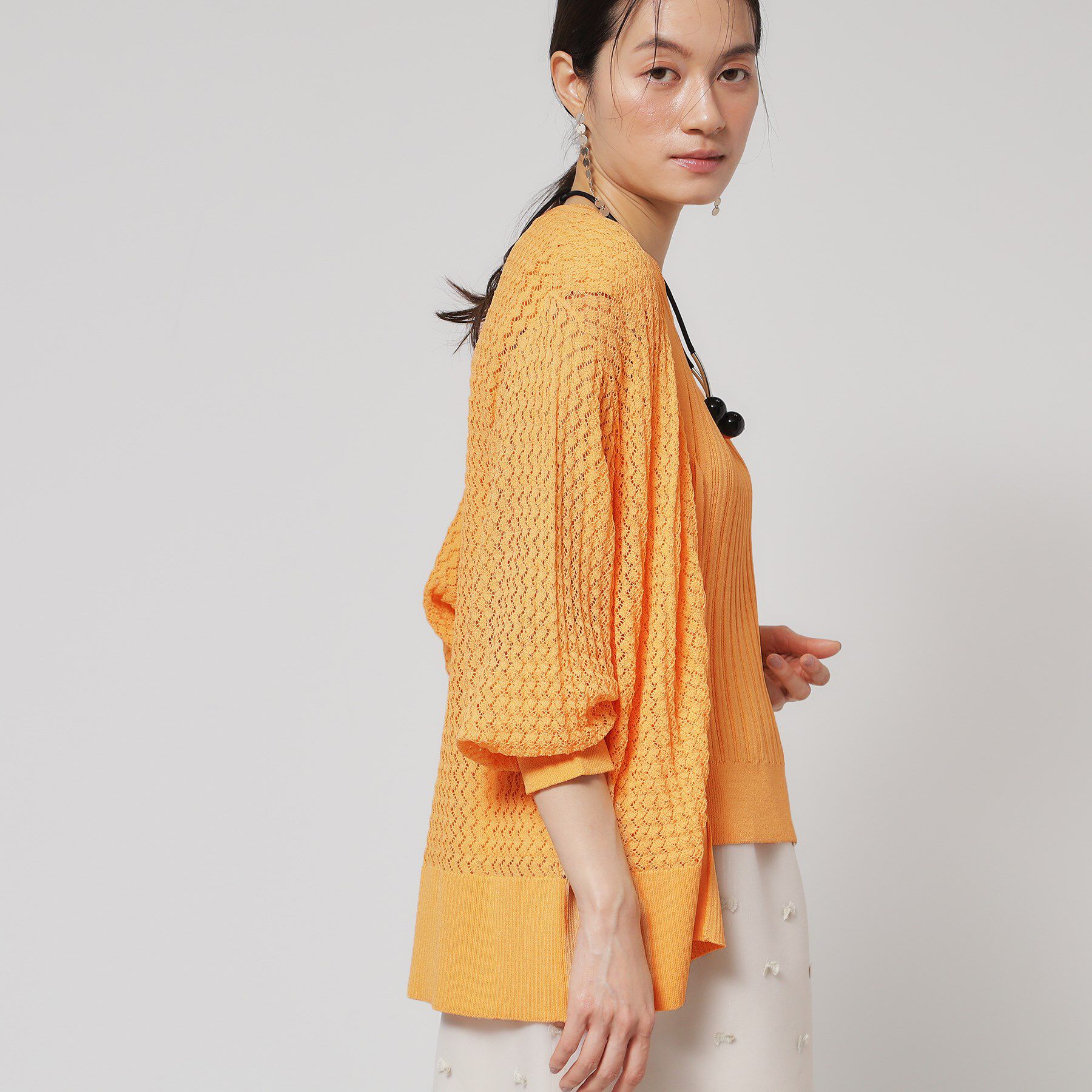 SunaUna「【レーシー＆リブ】アンサンブルニット」|カーディガン|