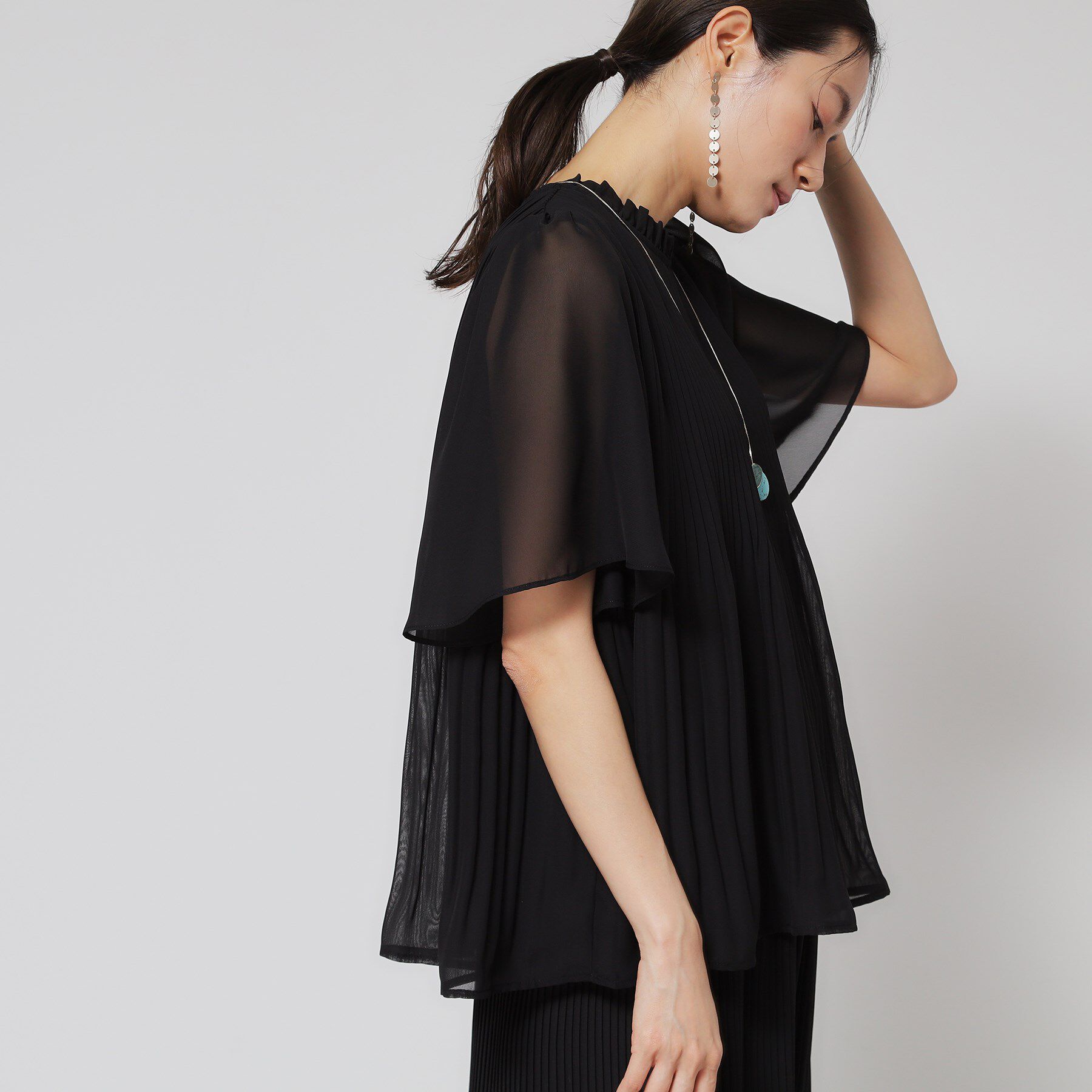 SunaUna「【プリーツ／フレアスリーブ】Aラインブラウス」|シャツ・ブラウス|