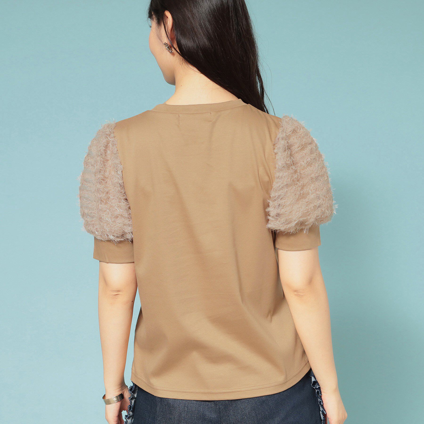 SunaUna「【チュール袖】パフスリーブカットソー」|Tシャツ・カットソー|