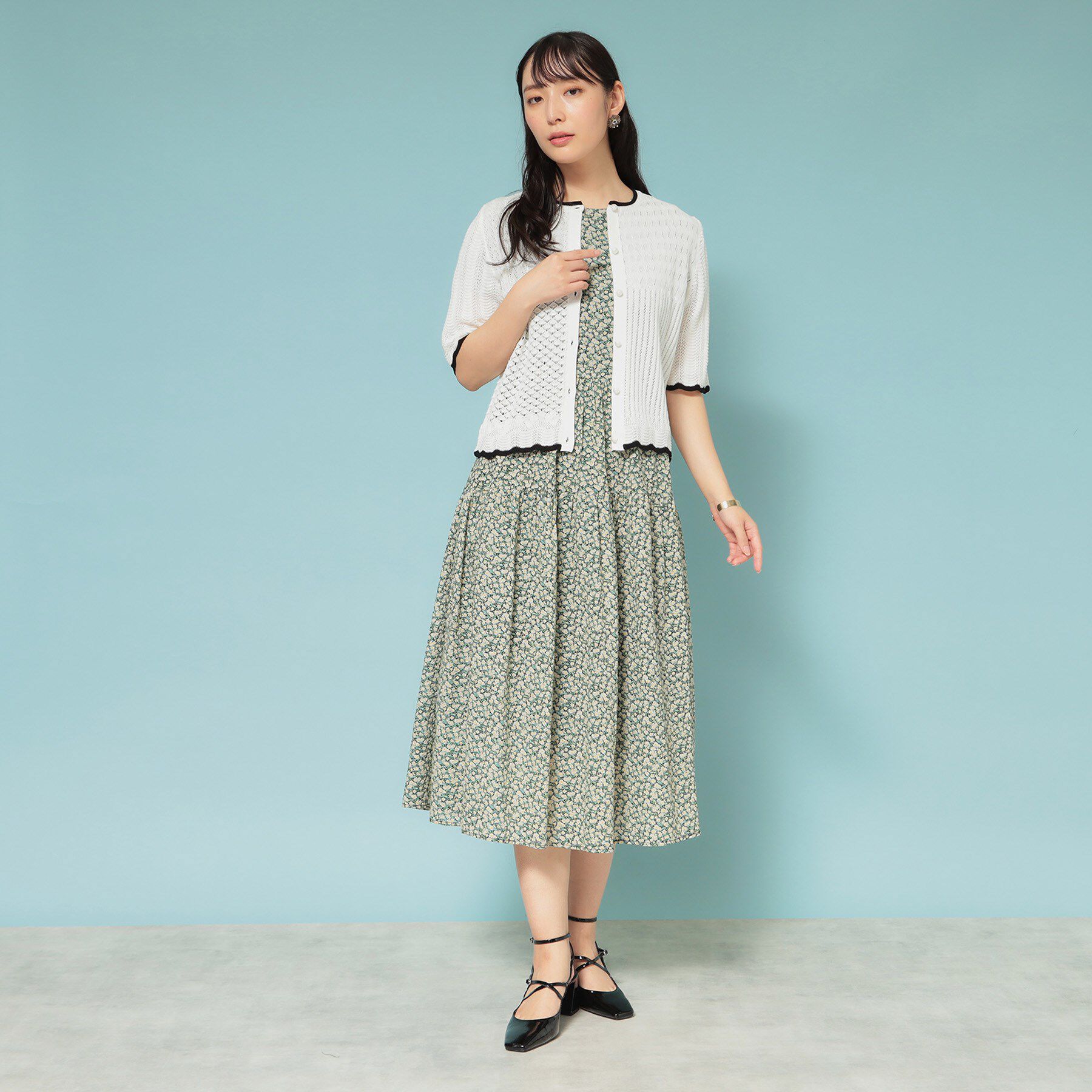 SunaUna「【透かし柄】スカラップカーディガン」|カーディガン|