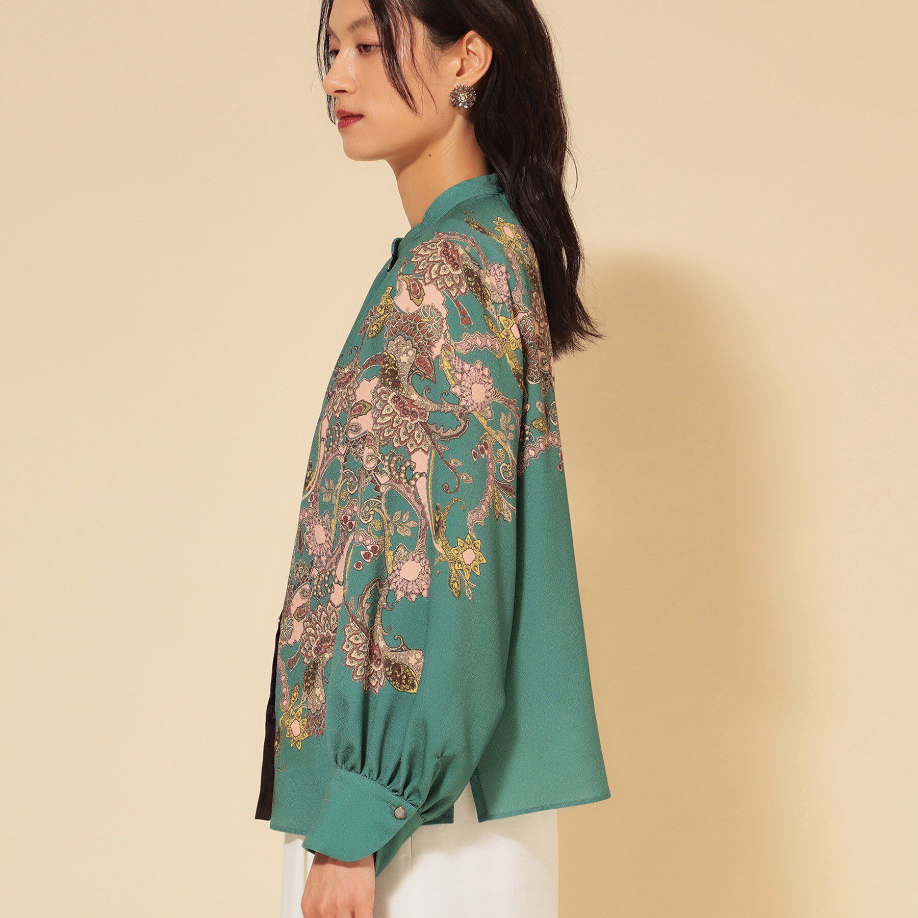 SunaUna「【COLLECTION LINE】オリエンタルパネル柄ブラウス」|シャツ・ブラウス|