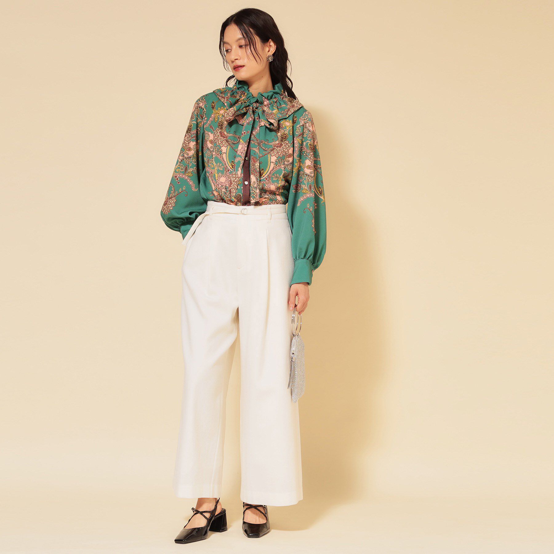 SunaUna「【COLLECTION LINE】オリエンタルパネル柄ブラウス」|シャツ・ブラウス|