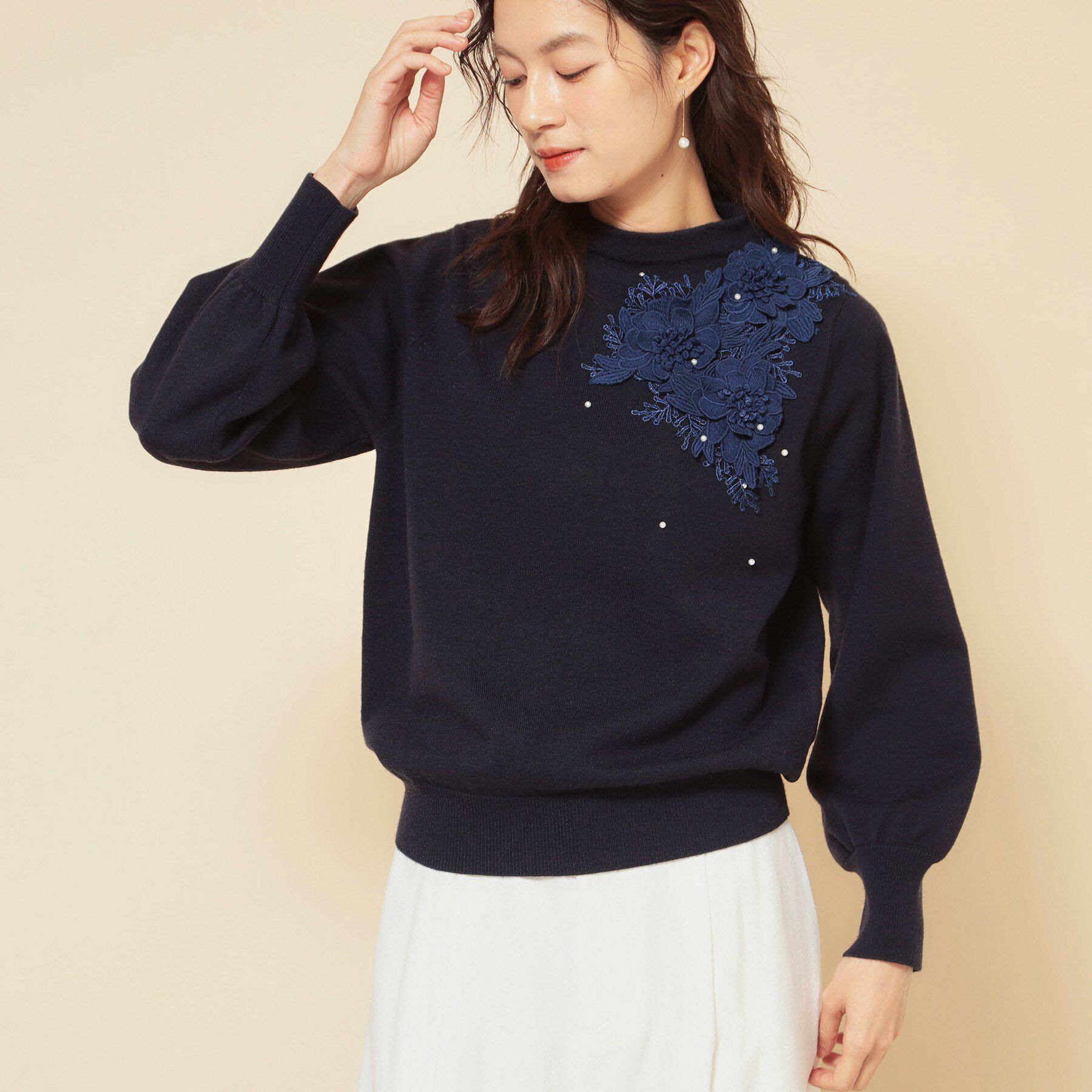 SunaUna「【洗える】ケミカルレースニット」|ニット・セーター|