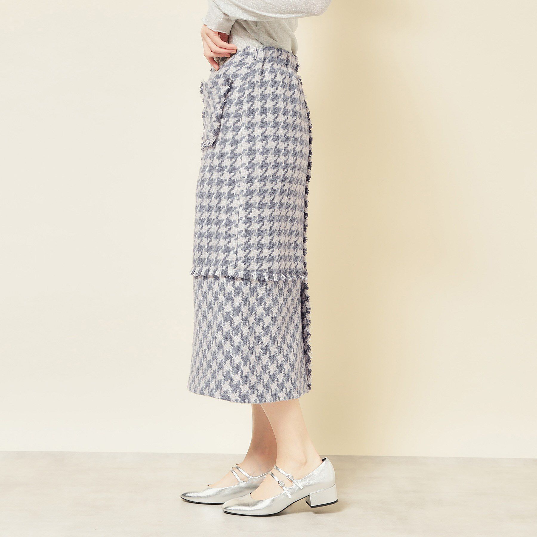 SunaUna「【COLLECTION LINE】ツイードフリンジスカート」|スカート|