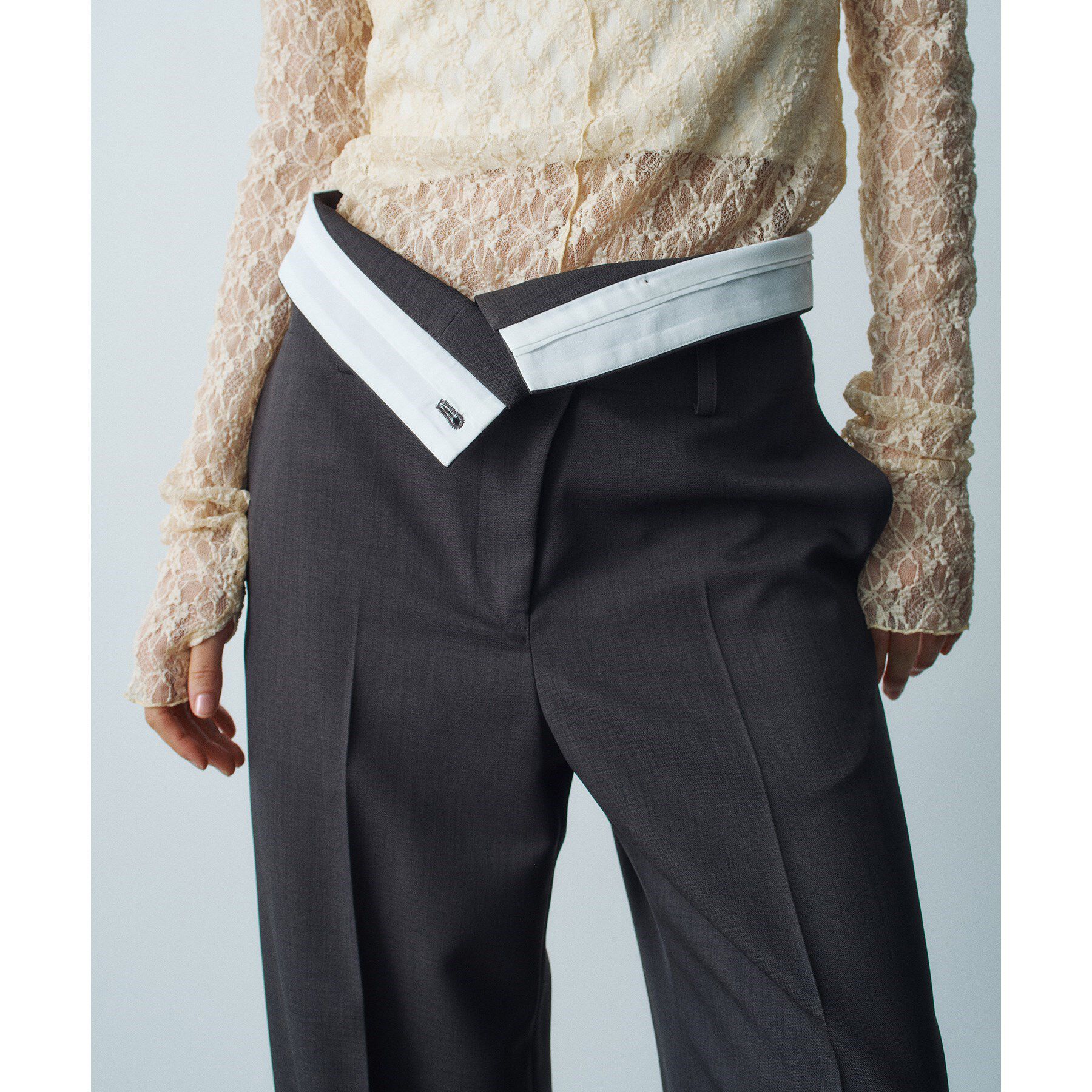 CODE A「turn up chic trousers」|その他|チャコールグレー(0