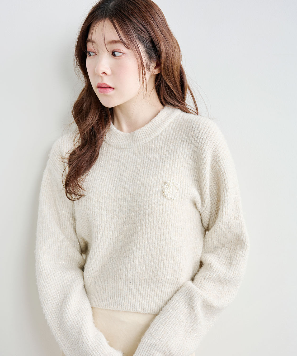 COCO DEAL「パールロゴラメニット」|ニット・セーター|