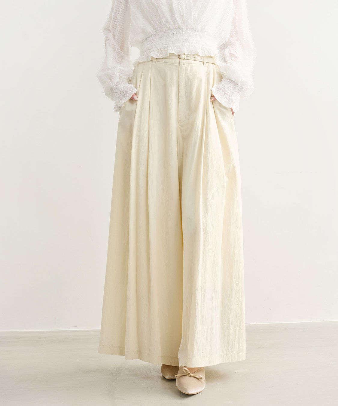 COCO DEAL「タックワイドフレアパンツ」|スラックス|