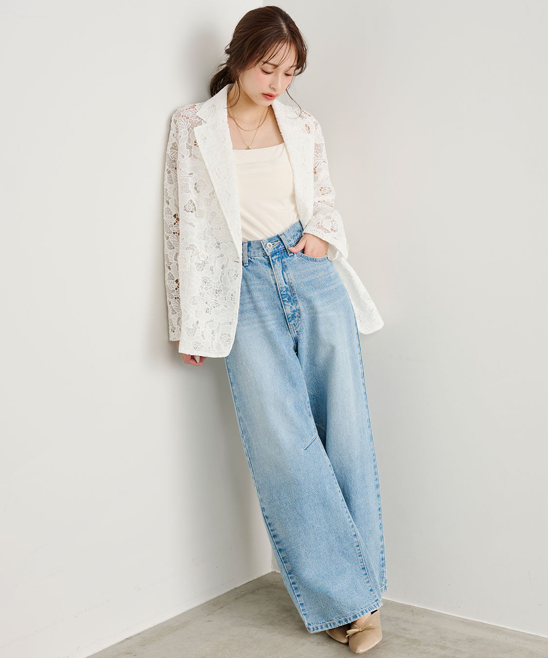 COCO DEAL「バレルワイドデニム/製品染めパンツ」|デニム|