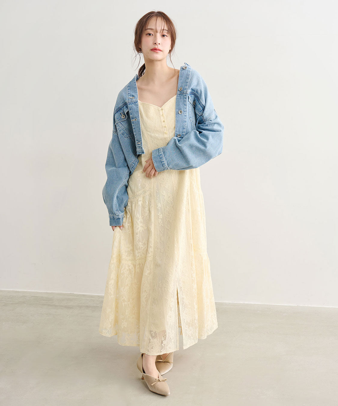 COCO DEAL「レースティアードキャミワンピース」|ワンピース|