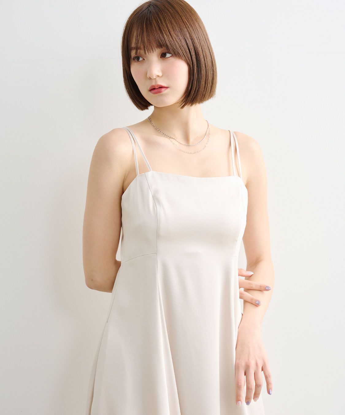 COCO DEAL「バルーンヘムバックデザインサテンワンピース」|ワンピース|