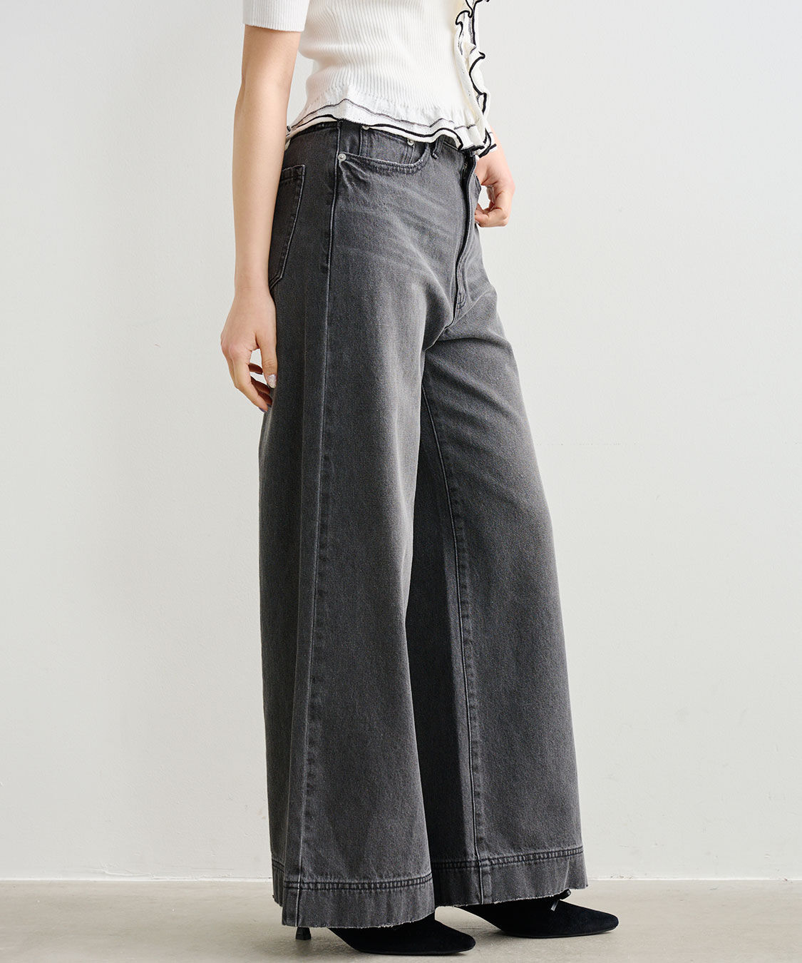 COCO DEAL「フレアワイドデニムパンツ」|デニム|