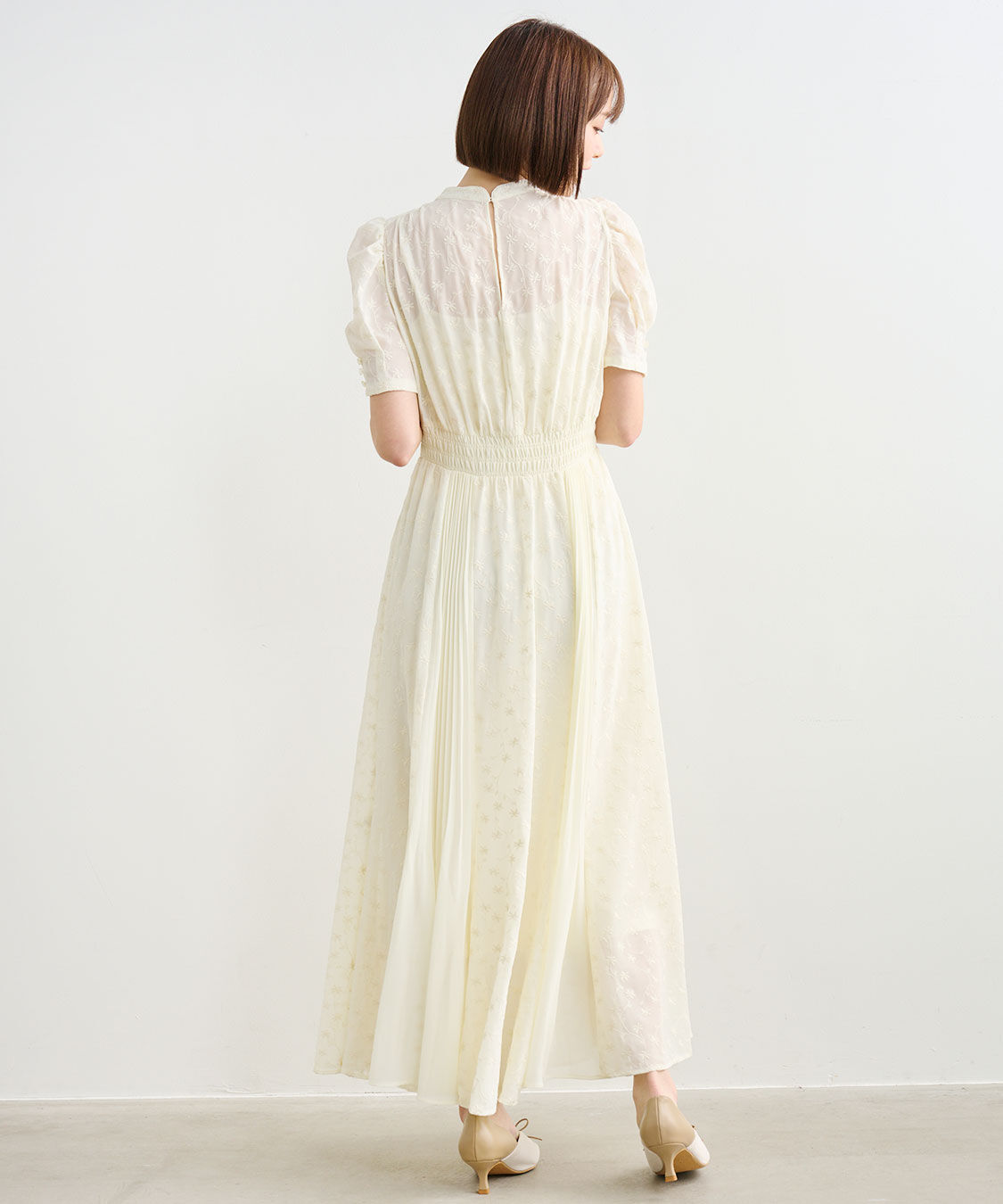 COCO DEAL「フラワー刺繍プリーツ切り替えワンピース」|ワンピース|