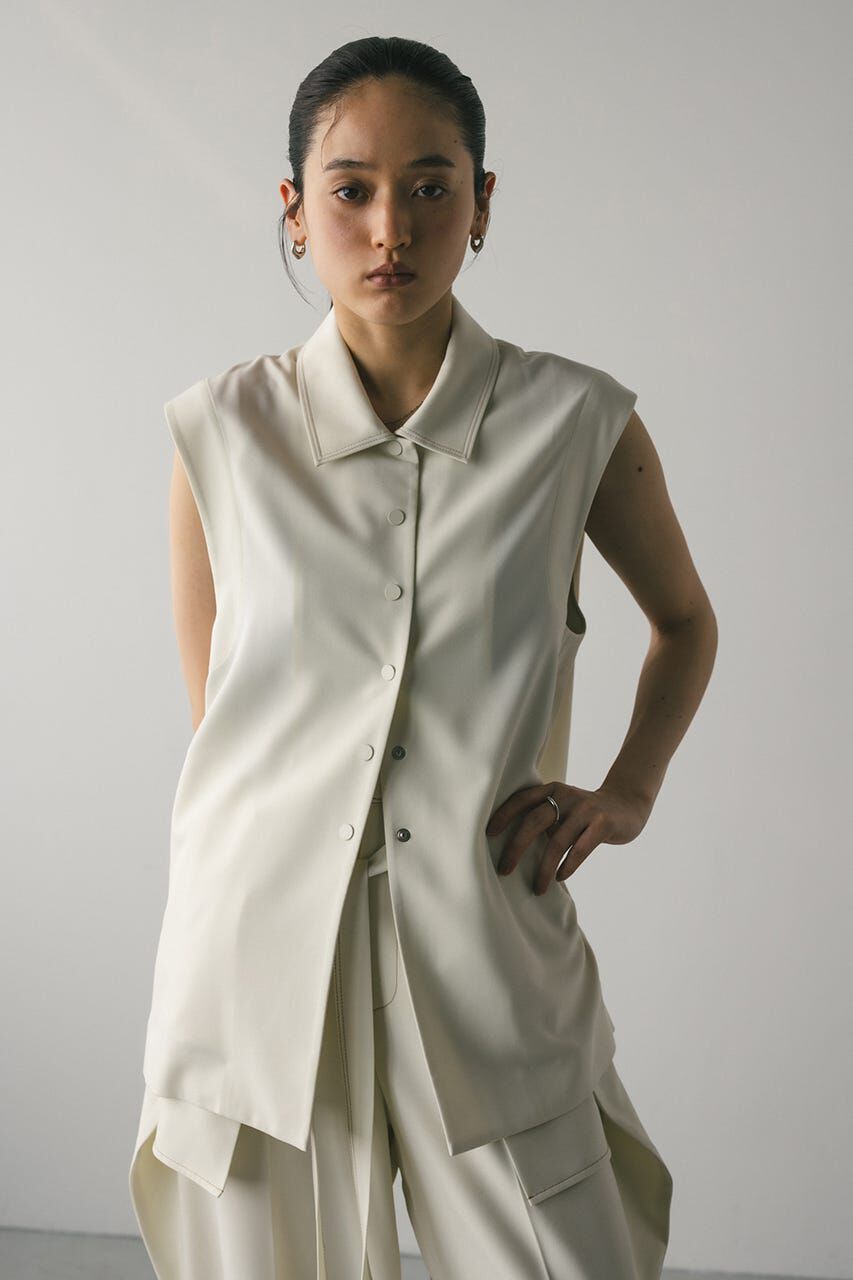 STYLEMIXER「ステッチラインステンカラーベスト」|ダウンベスト・ベスト|