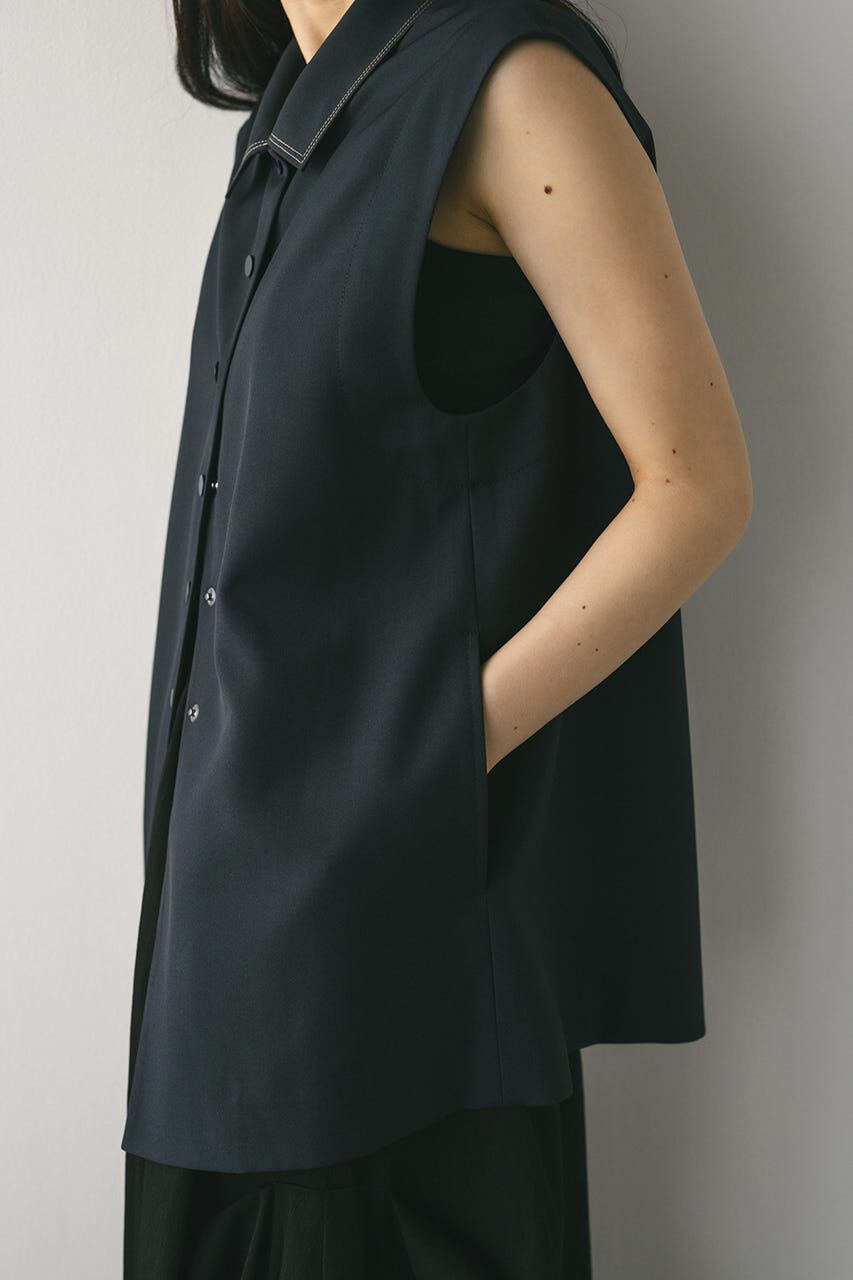 STYLEMIXER「ステッチラインステンカラーベスト」|ダウンベスト・ベスト|