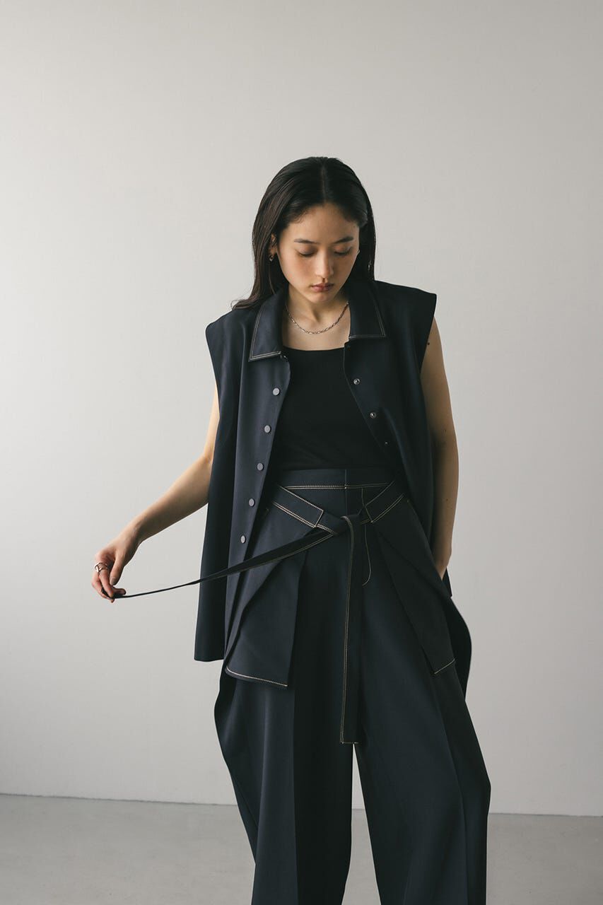 STYLEMIXER「ステッチラインステンカラーベスト」|ダウンベスト・ベスト|