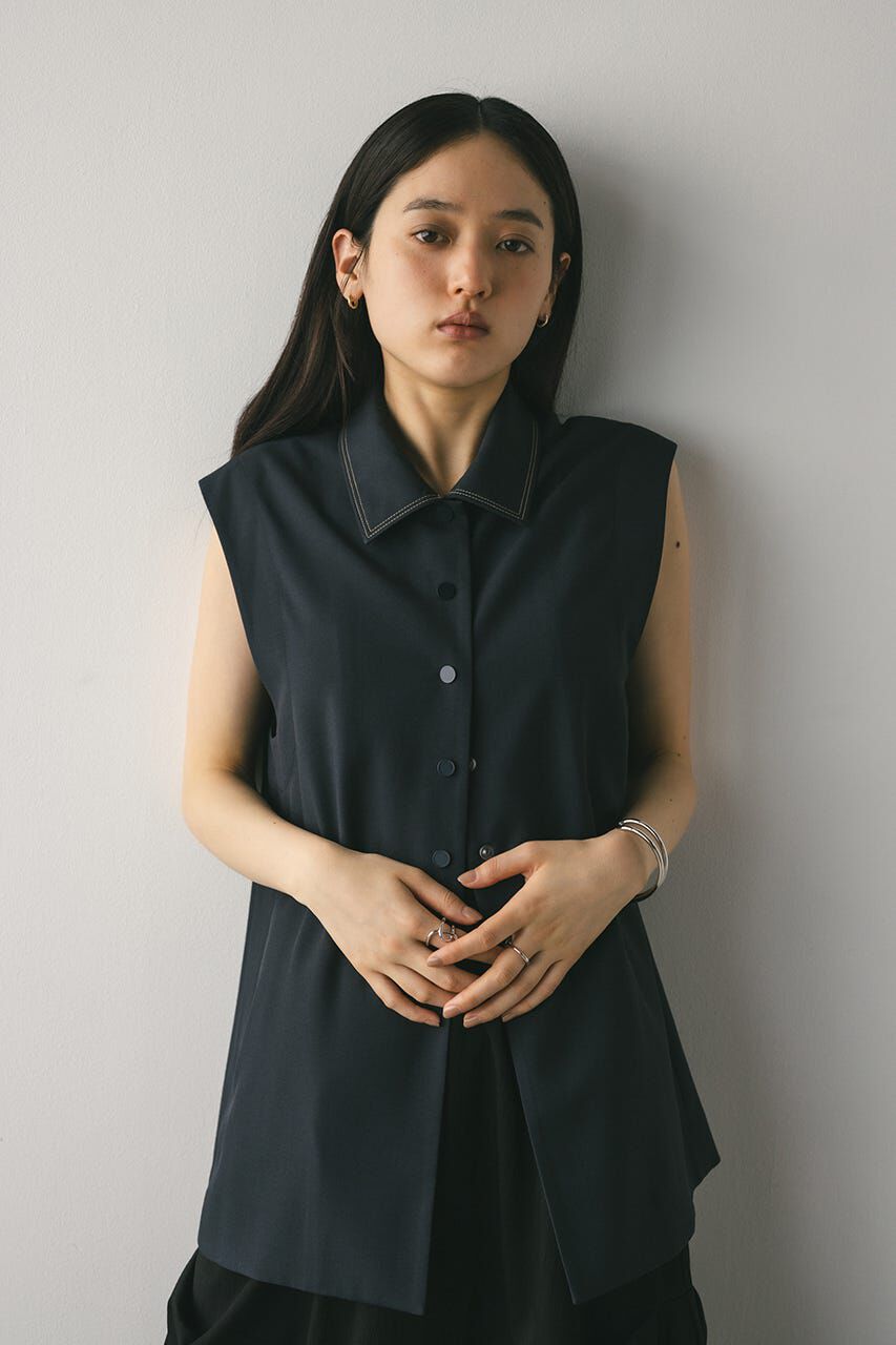 STYLEMIXER「ステッチラインステンカラーベスト」|ダウンベスト・ベスト|