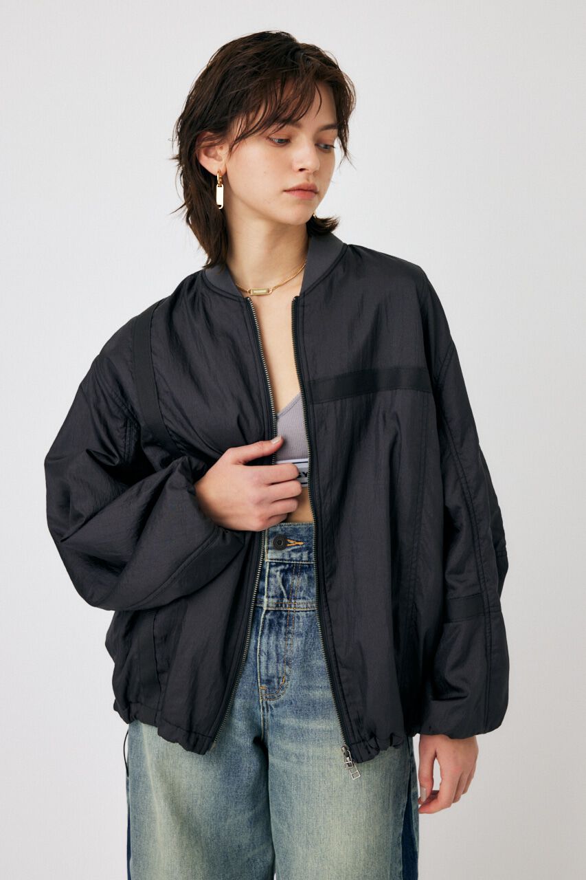 MOUSSY「BOMBER LIGHT ジャケット」|ブルゾン・スタジャン|L/BLK1