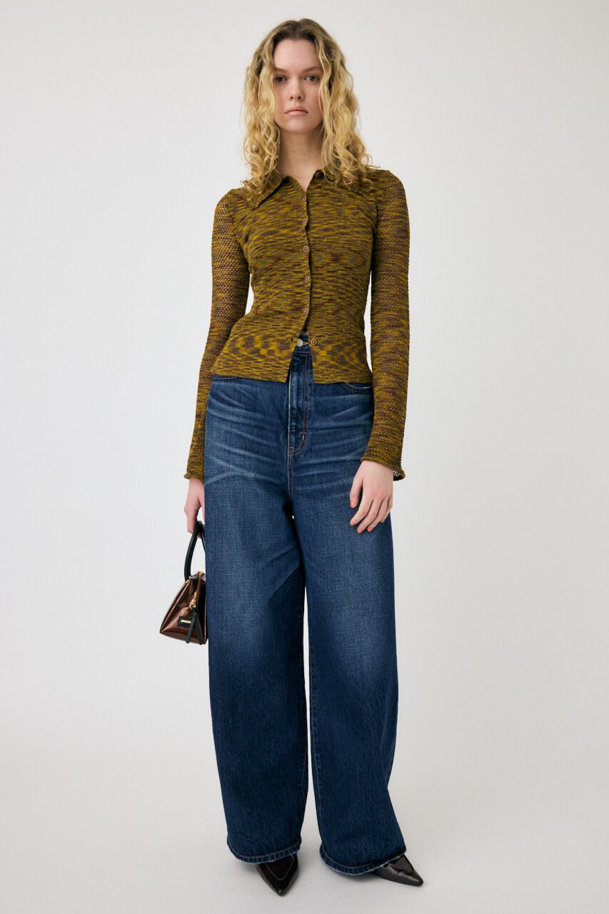 MOUSSY「MULTI BORDER ニットシャツ」|シャツ・ブラウス|