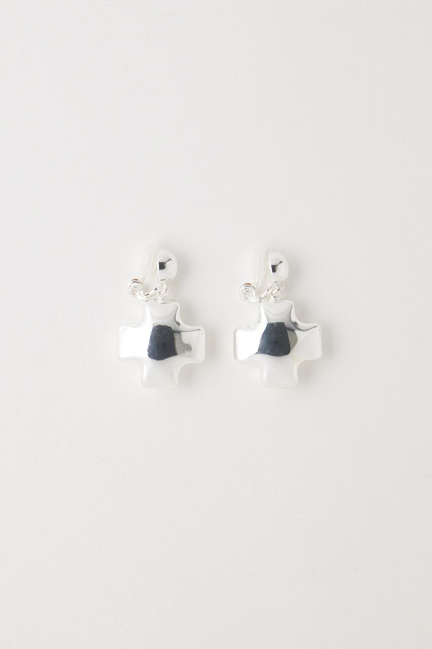 MOUSSY「PUFFED CROSS CLIP イヤリング」|ピアス|SLV