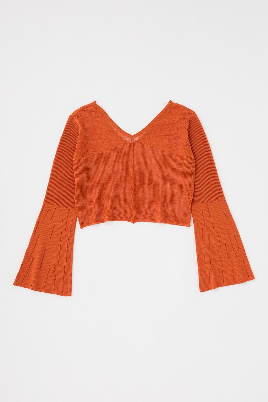 MOUSSY「MESH V NECK ニットトップス」|ニット・セーター|