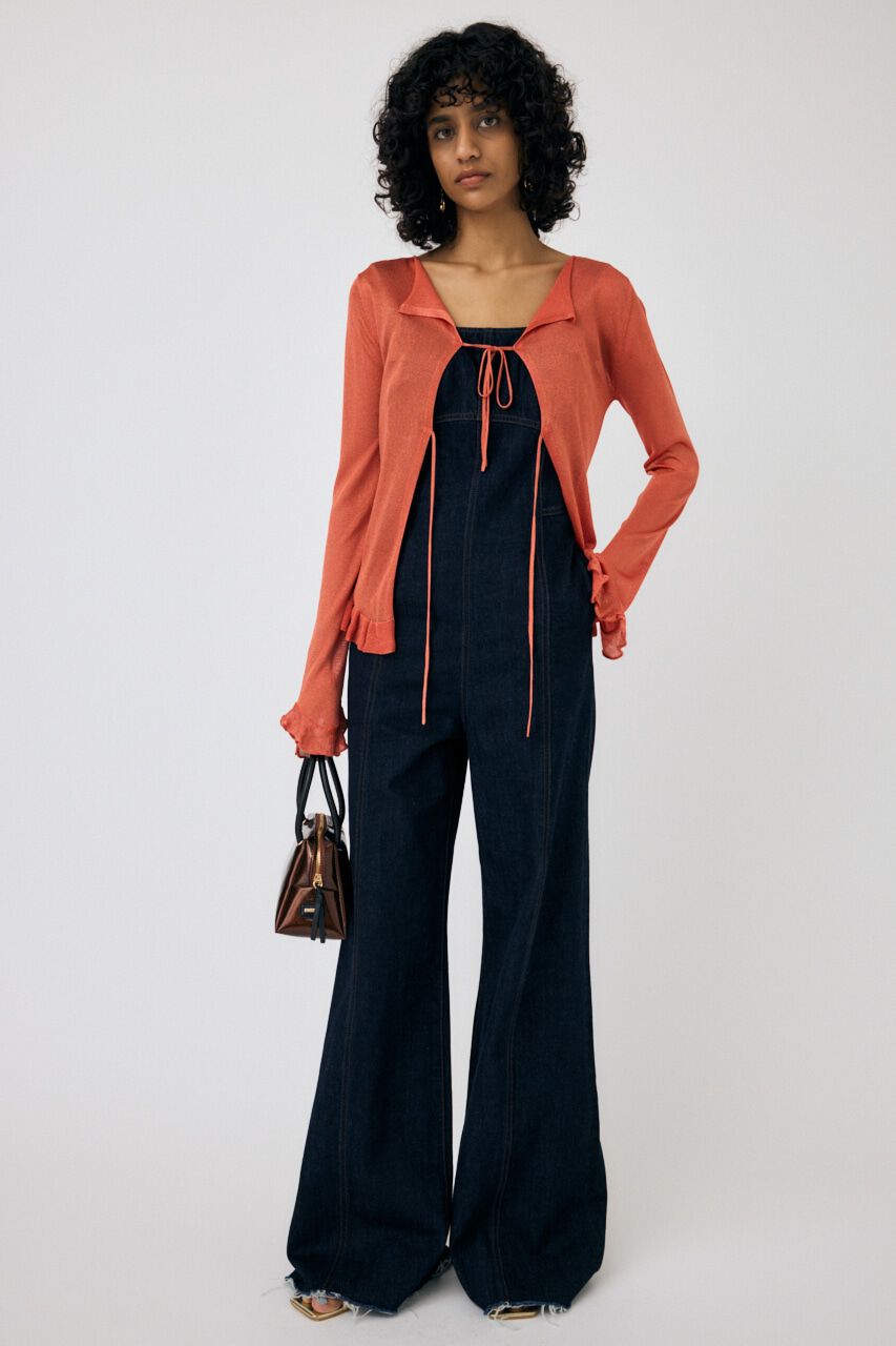 MOUSSY「OPEN NECK SHEER カーディガン」|カーディガン|