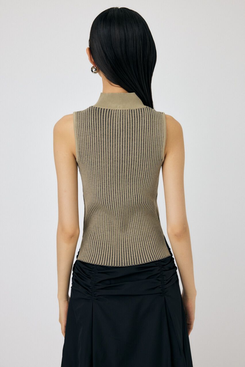 MOUSSY「MOCK NECK ハーフジップトップス」|タンクトップ|