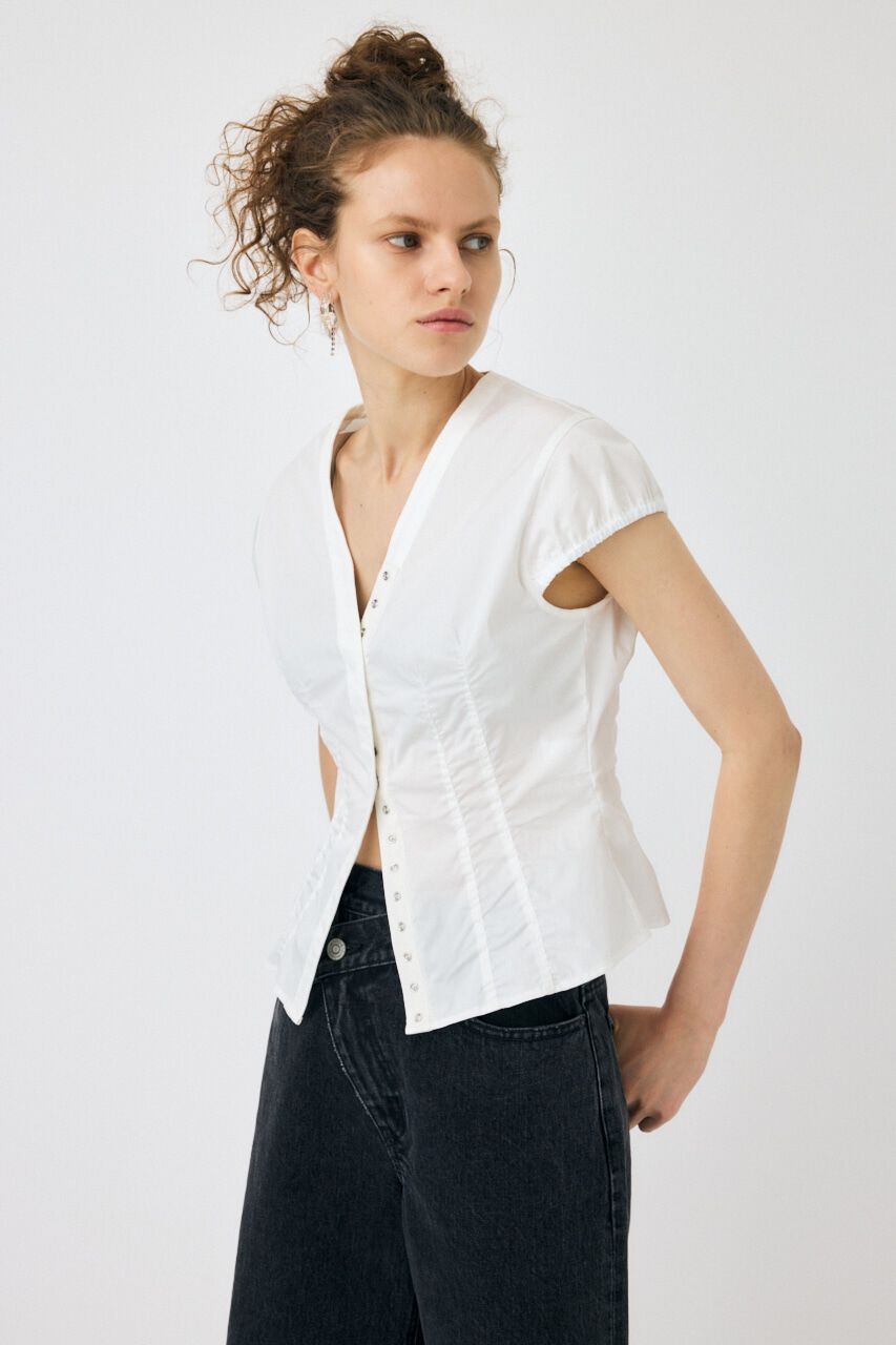 MOUSSY「CAPSLEEVE BUTTON シャツ」|シャツ・ブラウス|