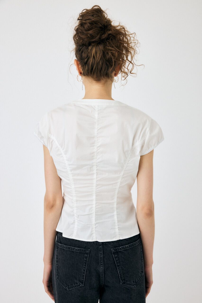 MOUSSY「CAPSLEEVE BUTTON シャツ」|シャツ・ブラウス|